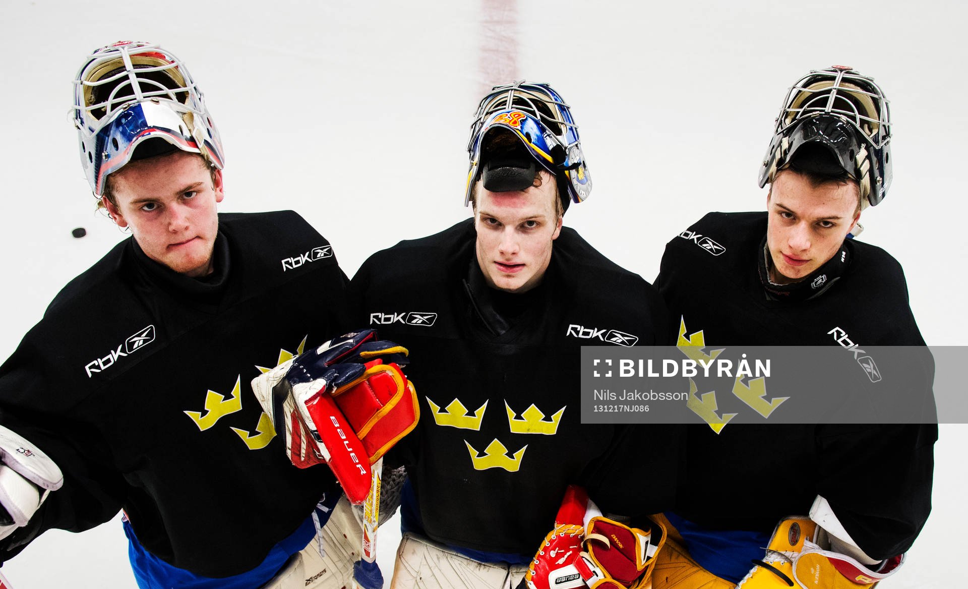 Sveriges tre målvakter Marcus Högberg, Oscar Dansk och