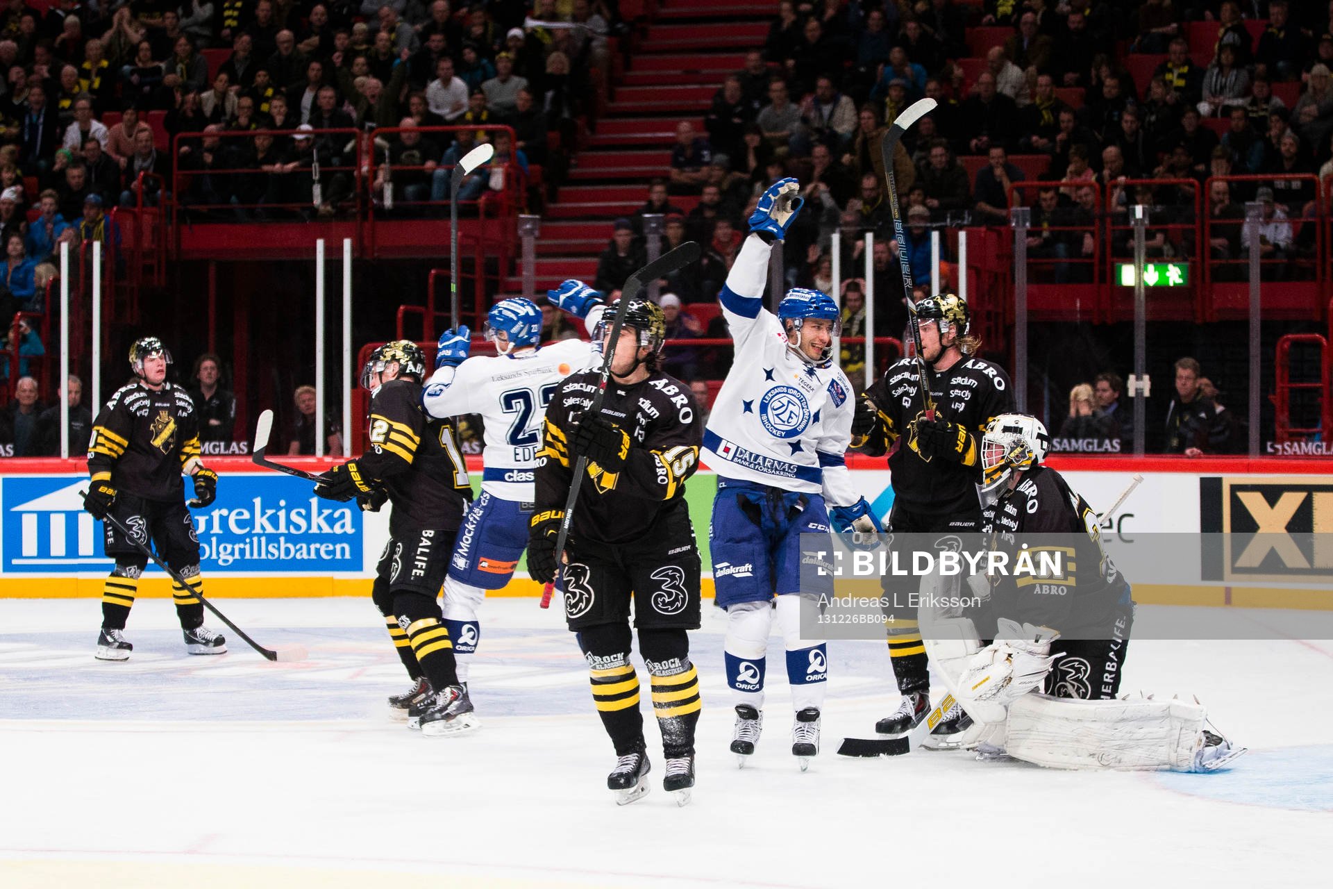 Leksands Pär Edblom och Fabian Brunnström jublar