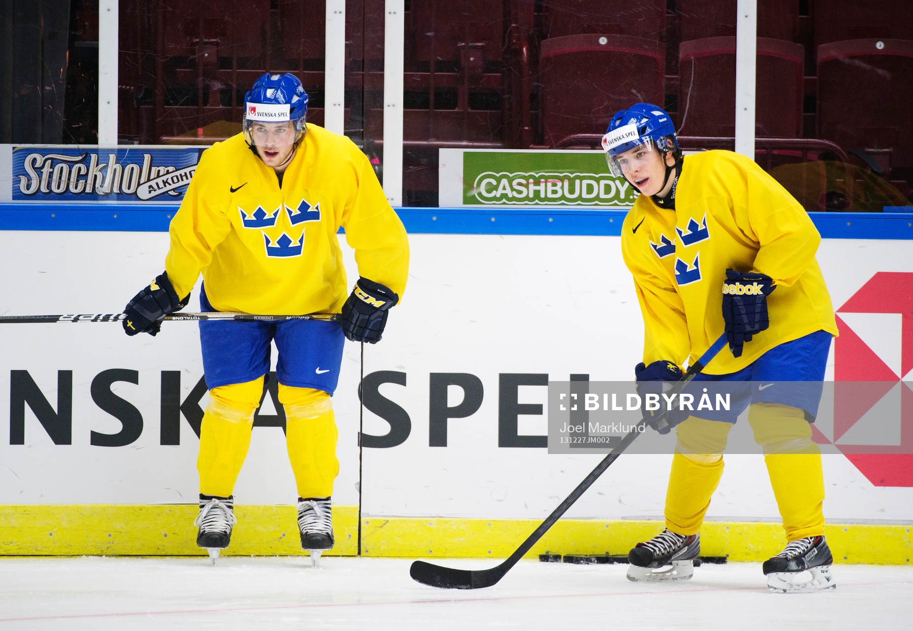 Elias Lindholm och Filip Sandberg på Sveriges träning