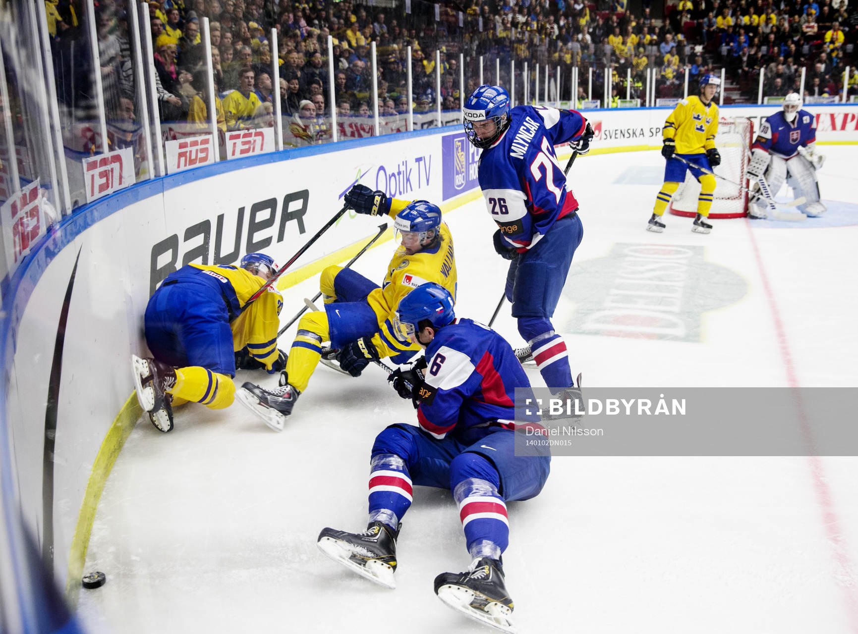Sveriges Nick Sörensen och Lucas Wallmark och Slovakiens