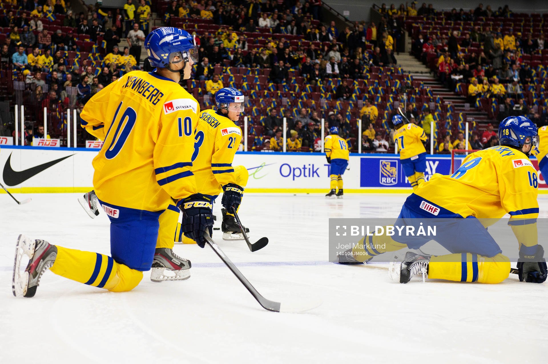 Sveriges Alexander Wennberg, Nick Sörensen och André