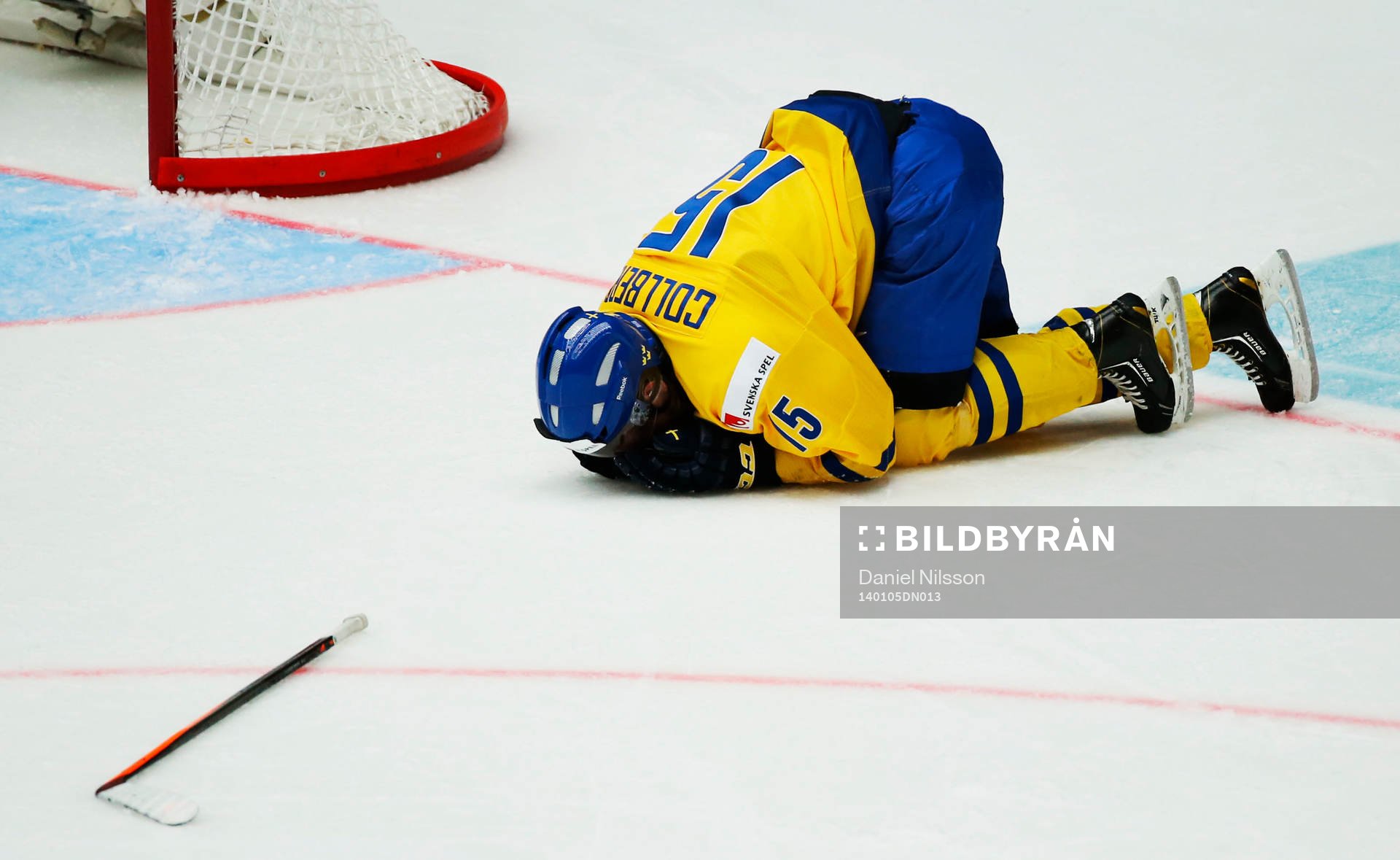 Sveriges Sebastian Collberg fick en hård smäll