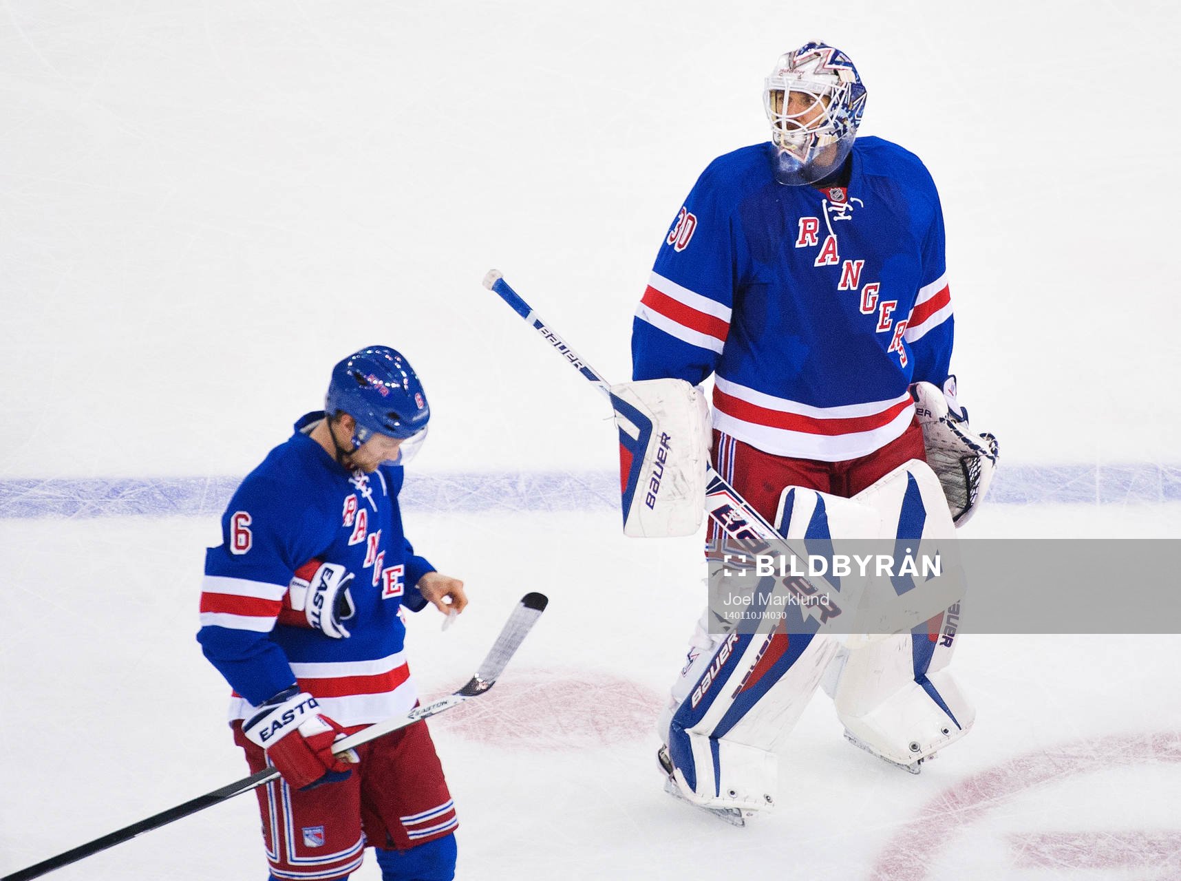 New Yorks Anton Strålman och målvakt Henrik Lundqvist