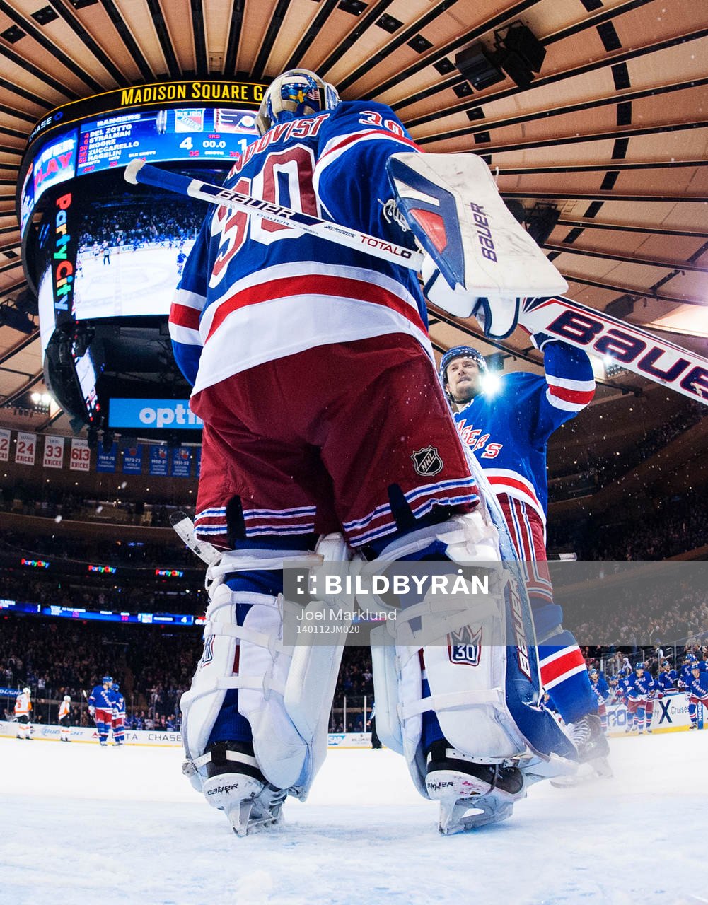 New Yorks målvakt Henrik Lundqvist och Anton Strålman