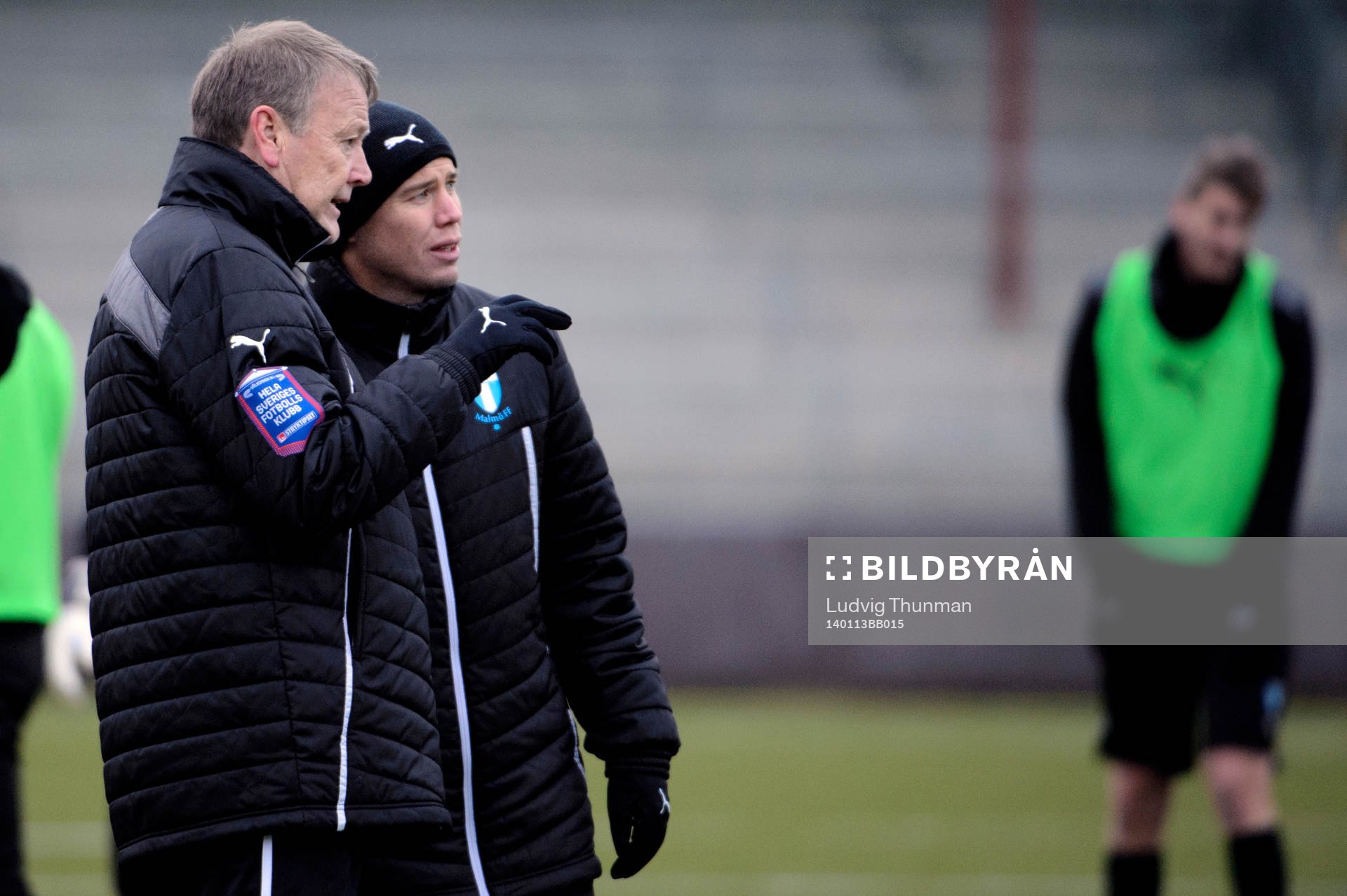 Åge Hareide i samtal med sportchef Daniel Andersson