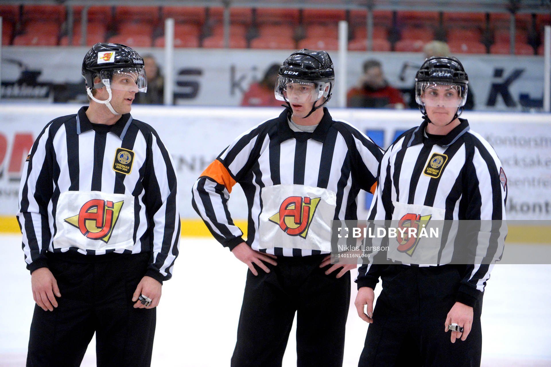 Domare Mikael Andersson, Gustav Jonsson och Simon Hillborg