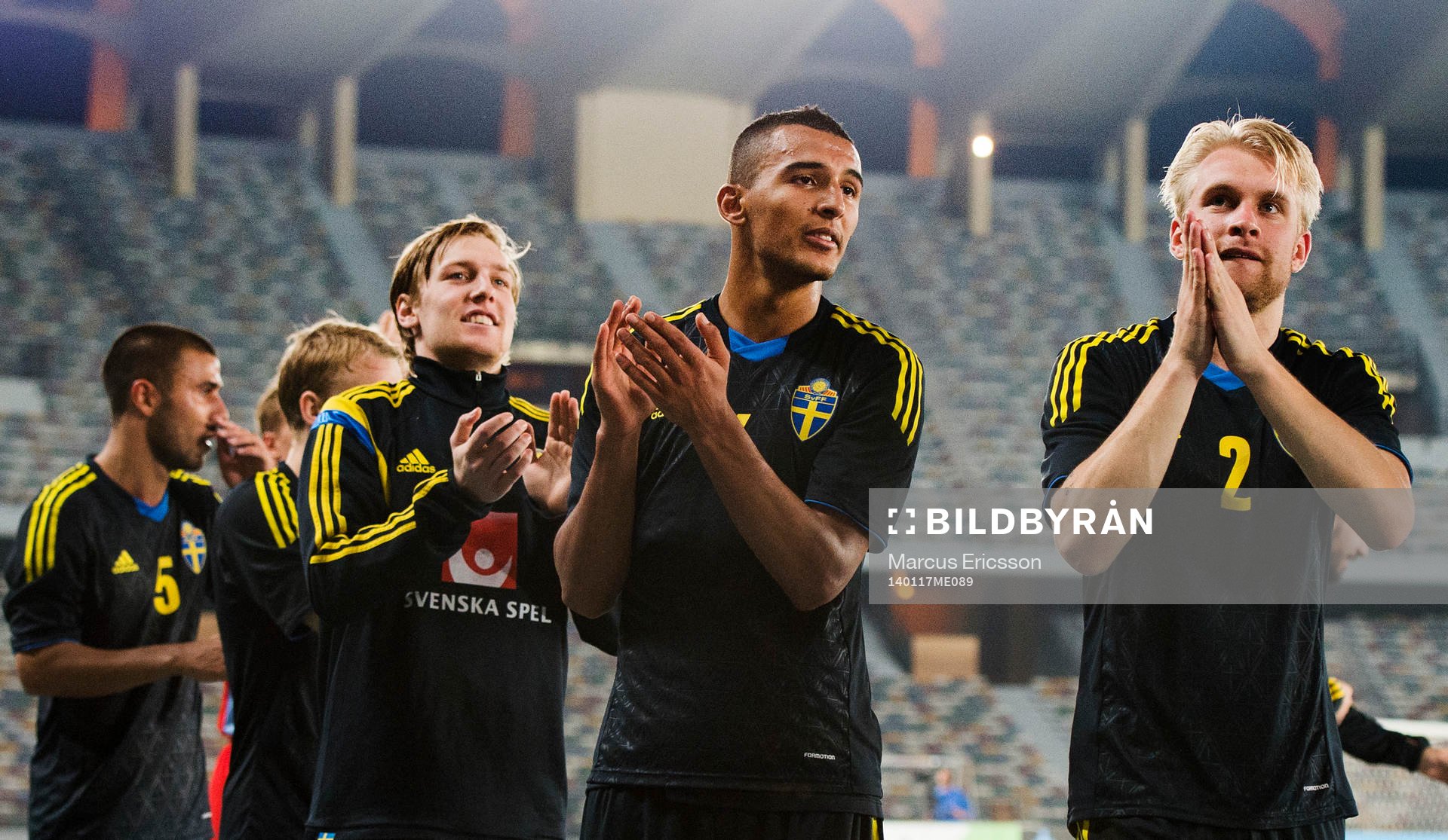 Seriges Emil Forsberg, Nabil Bahoui och Johan Larsson