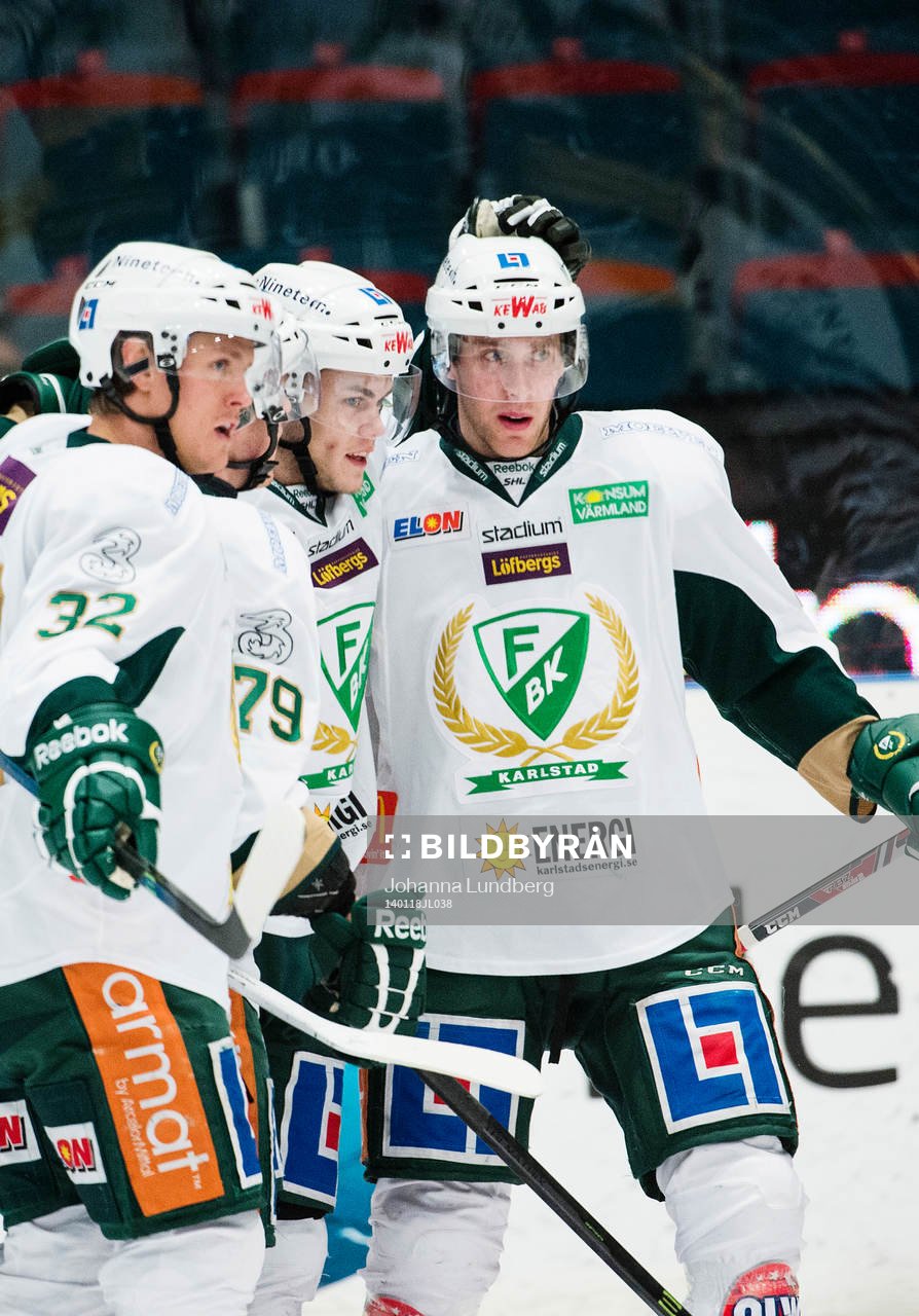 Färjestads spelare jublar