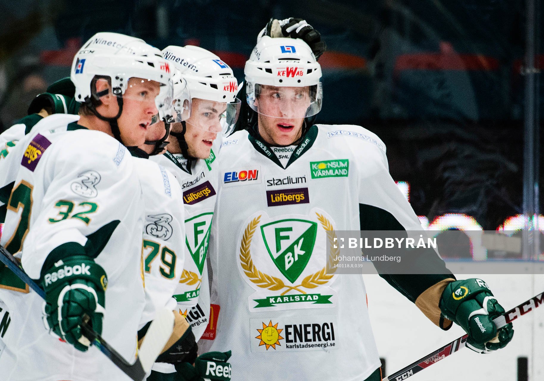 Färjestads spelare jublar