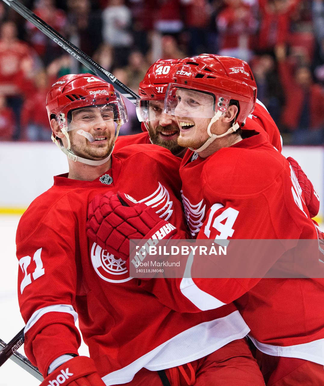 Detroits Tomas Tatar, Henrik Zetterberg och Gustav Nyquist