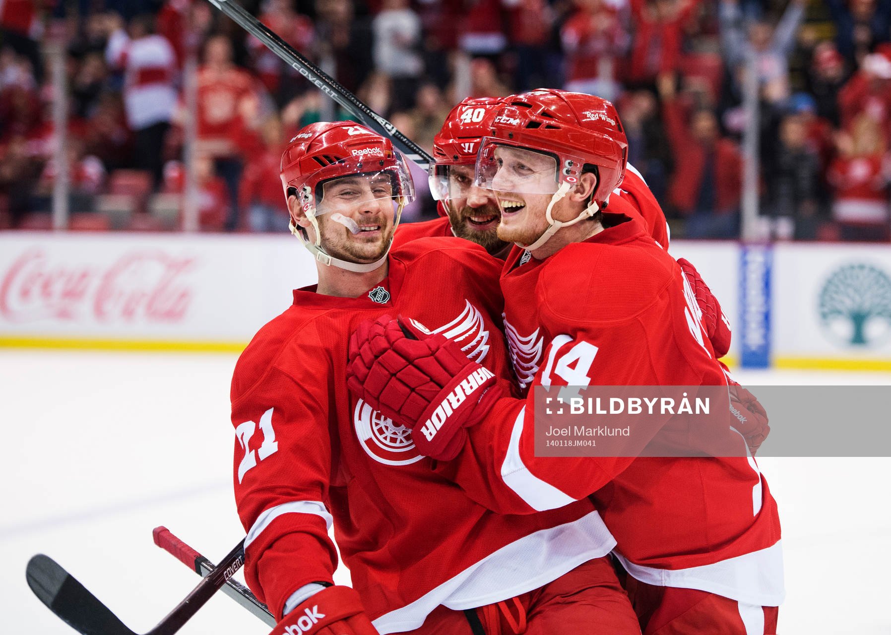 Detroits Tomas Tatar, Henrik Zetterberg och Gustav Nyquist