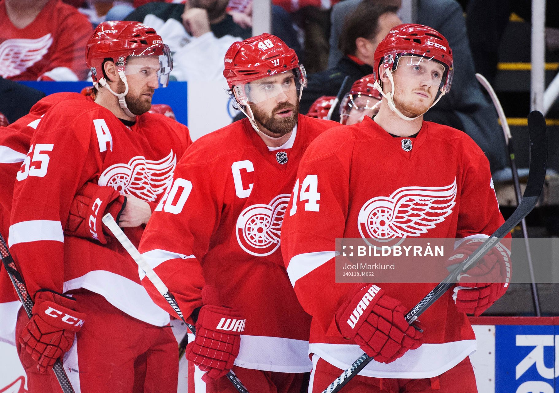Detroits Niklas Kronwall, Henrik Zetterberg och Gustav