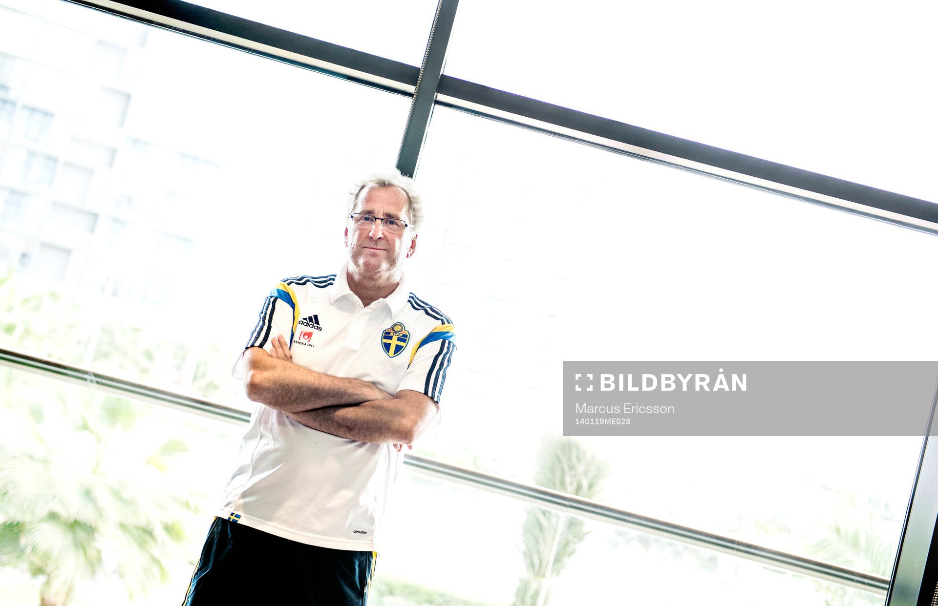 Pressträff med Erik Hamrén under januariturnén den 19 januari 2014 i Abu Dhabi.