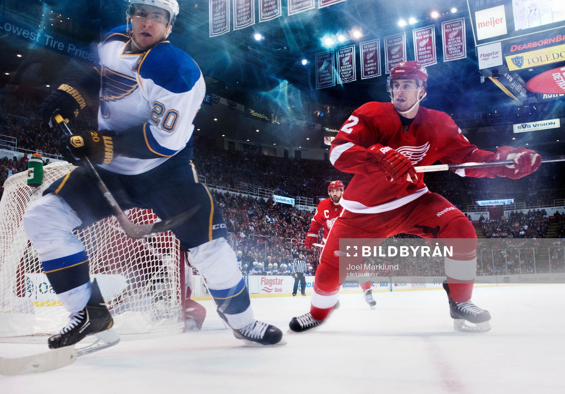Detroits Henrik Zetterberg (mitten)