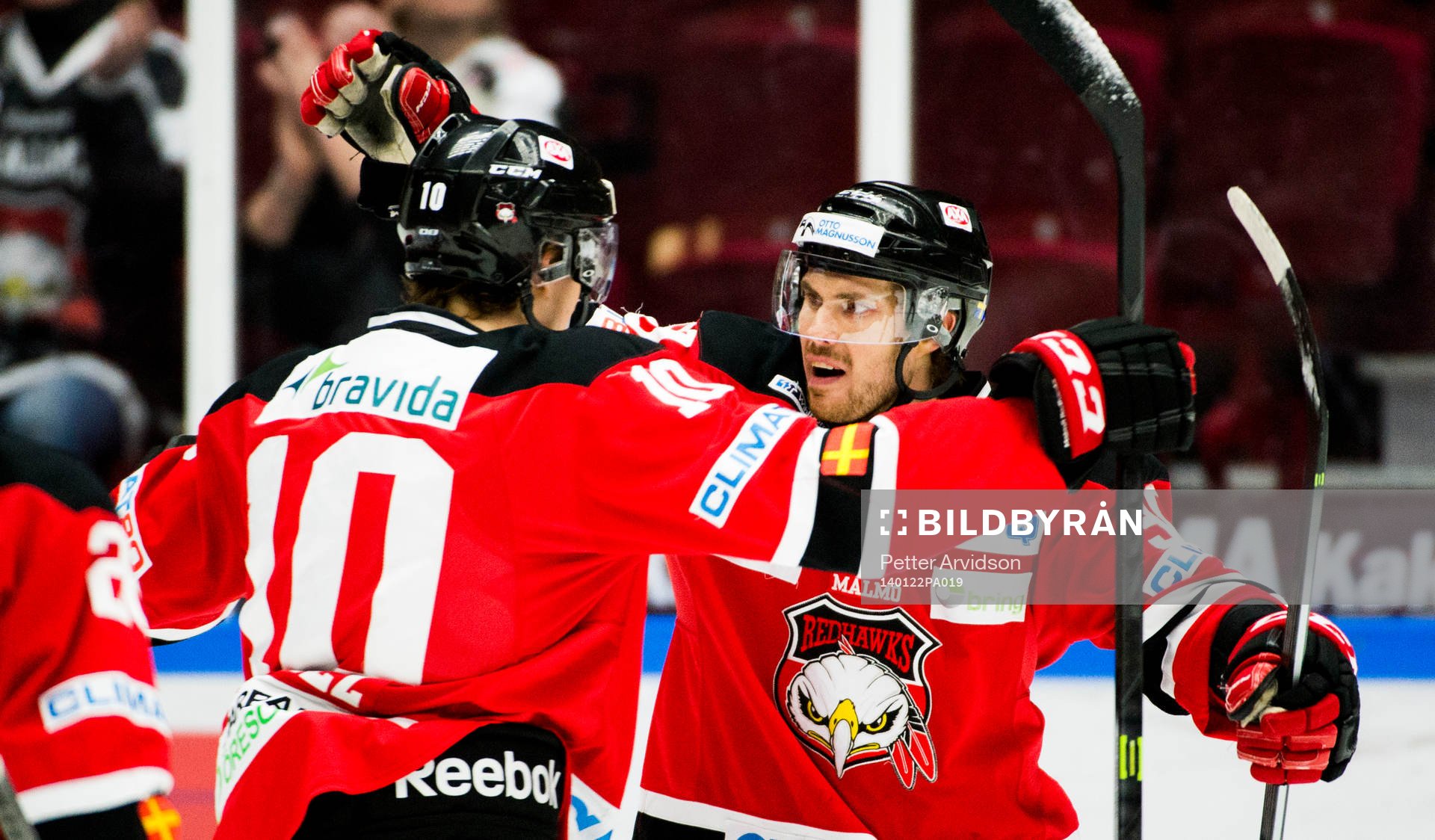 Malmö Redhawks Robin Alvarez gör 1-0 och jublar