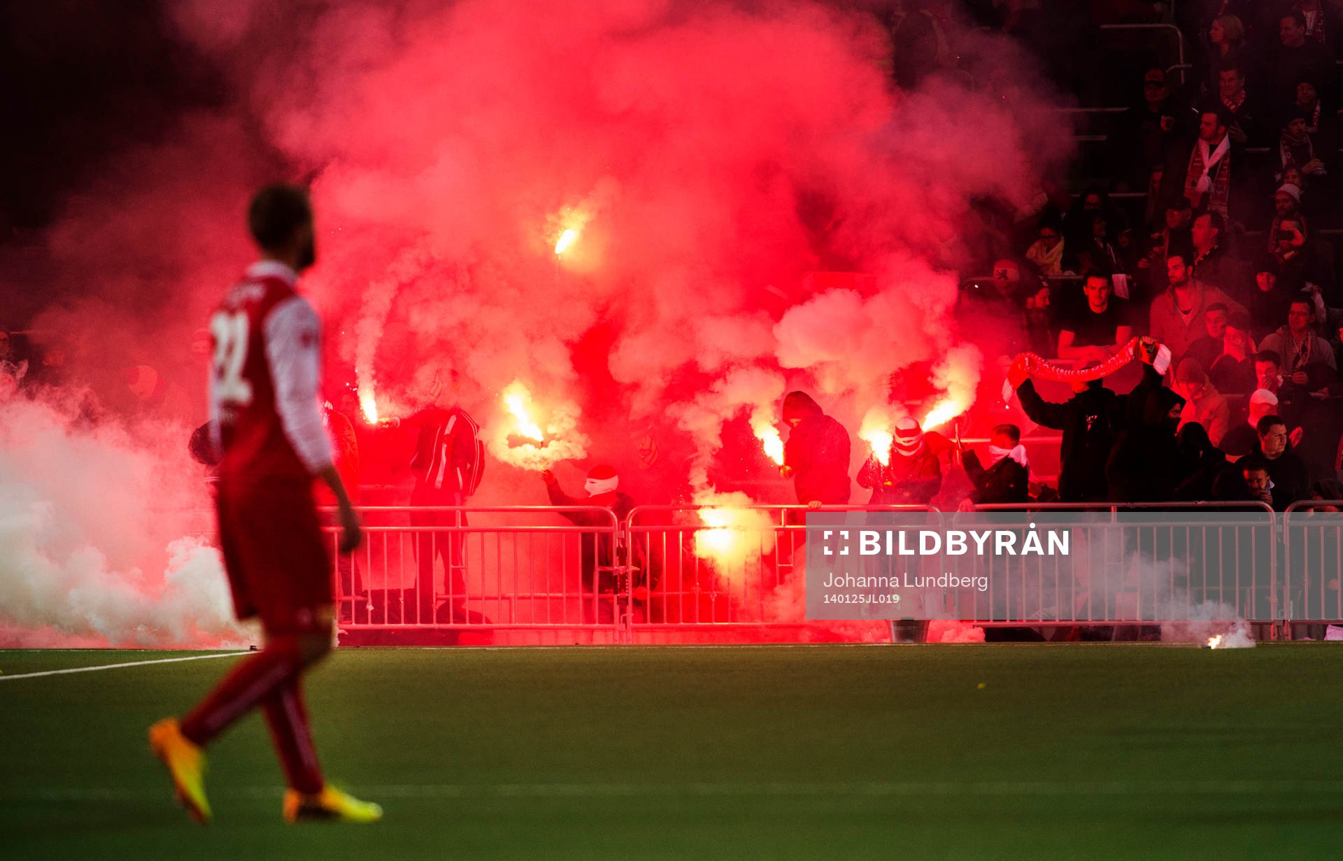 1. FC Union Berlins spelar lämnar planen under en träningsmatch i fotboll mellan Djurgården och Union Berlin den 25 januari 2014 i Stockholm.