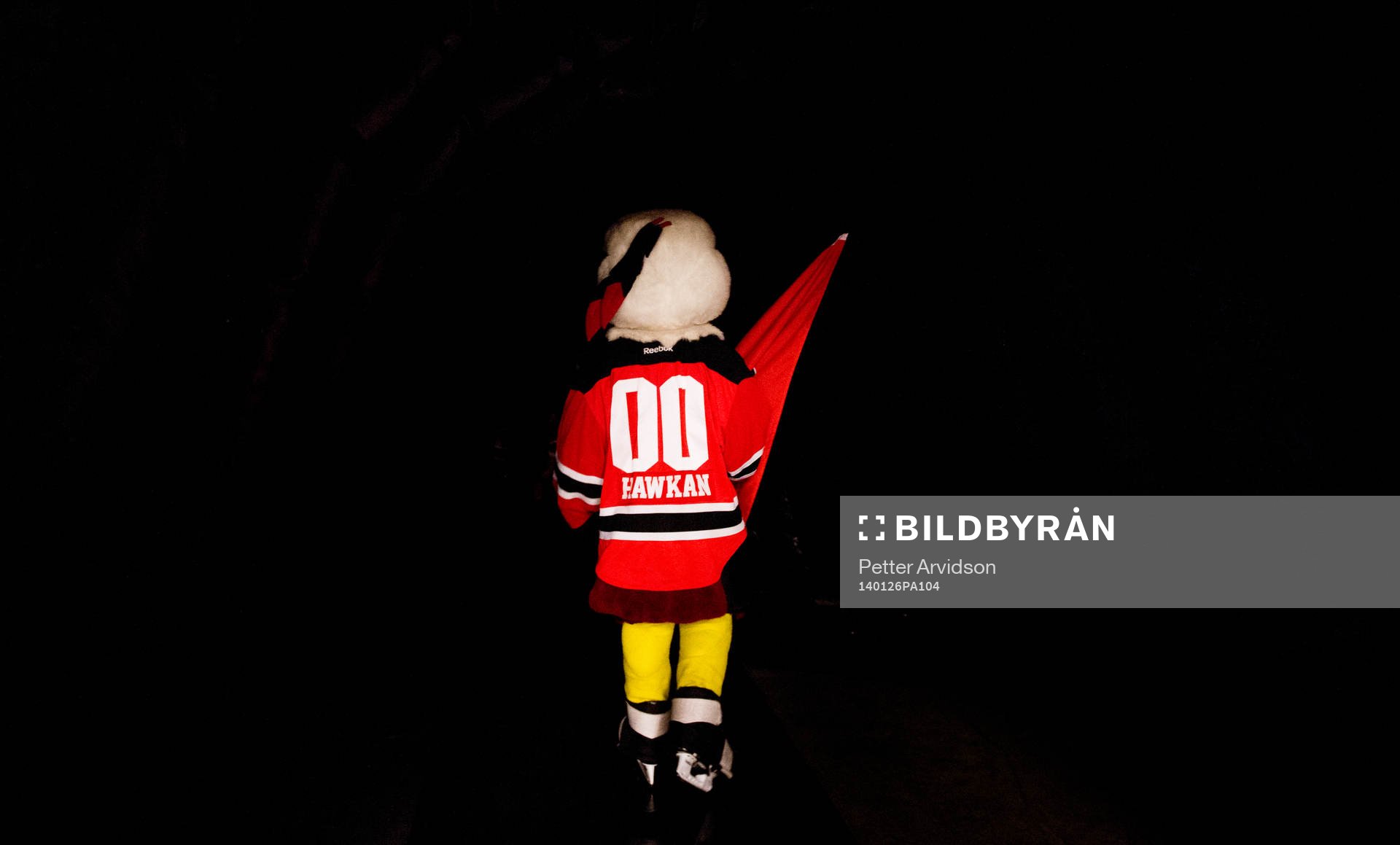 Malmö Redhawks maskoten Hawkan gör entré