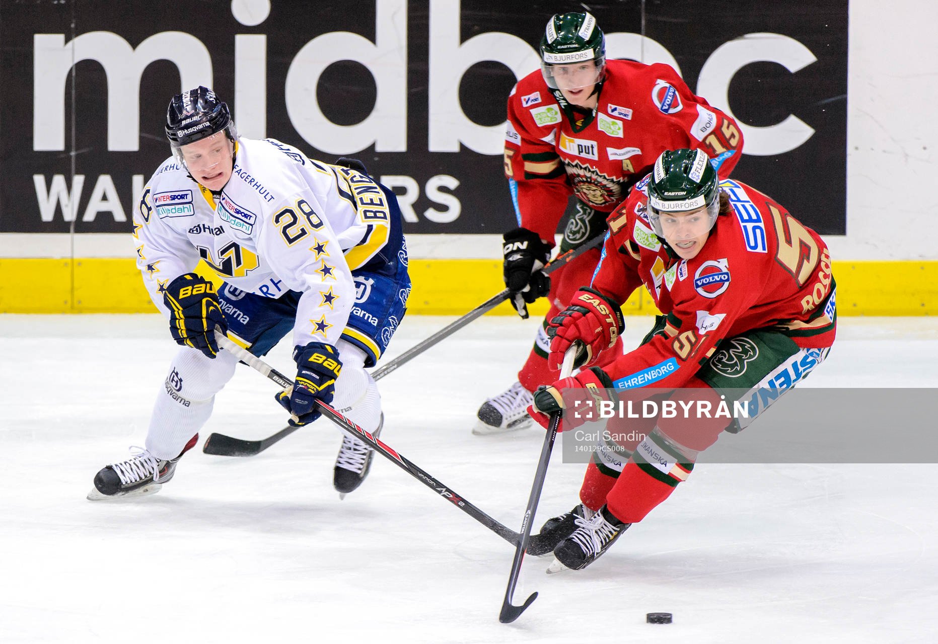 s Anton Bengtsson, Frölundas John Klingberg och Mats