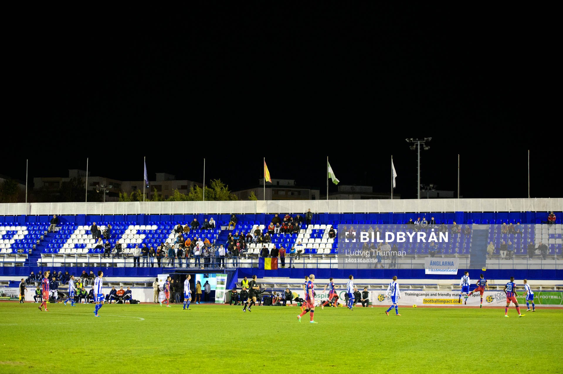 Översiktsbild över träningsmatchen mellan Steaua