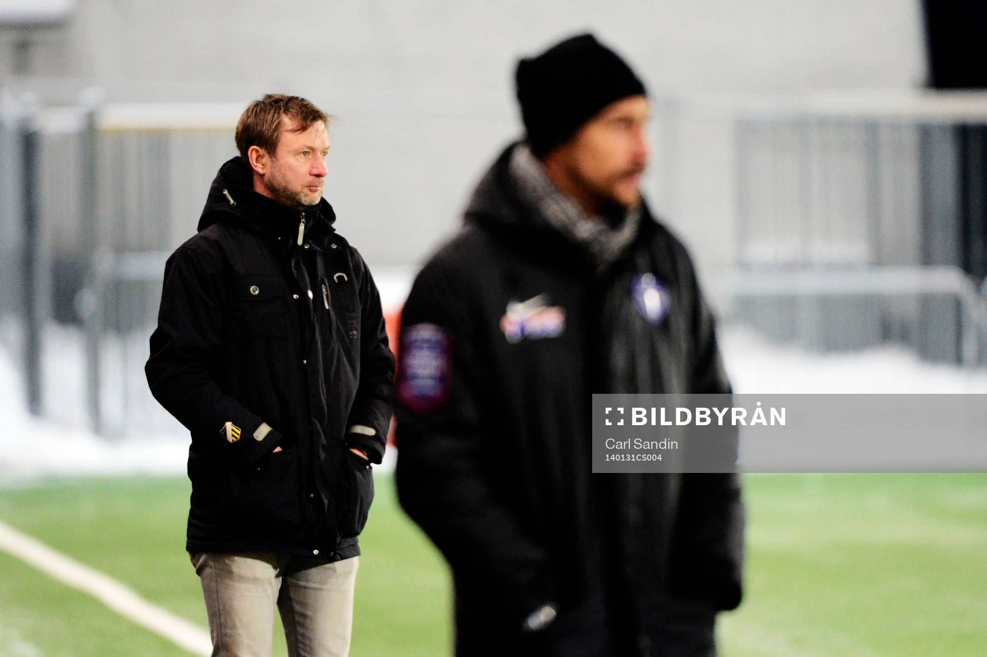 Häckens tränare Peter Gerhardsson och Falkenbergs