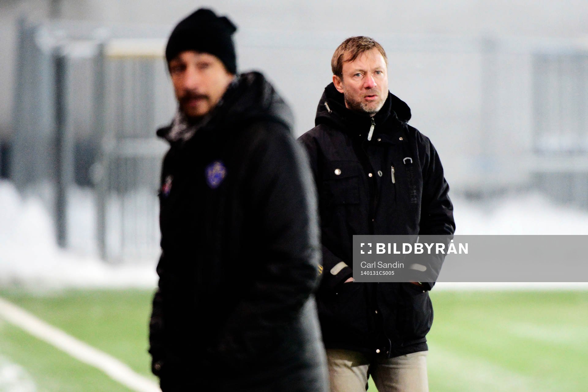 Häckens tränare Peter Gerhardsson och Falkenbergs