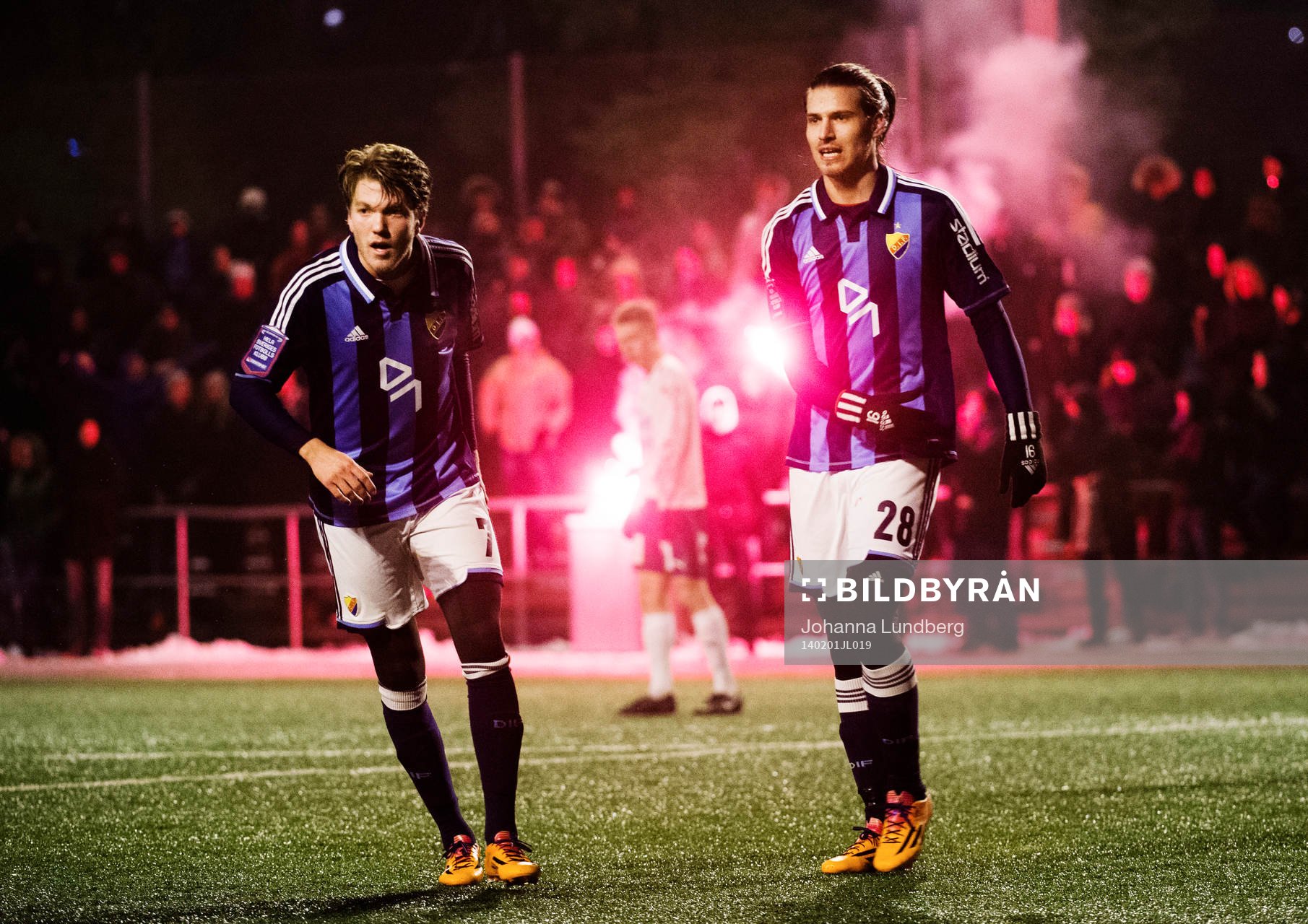 Djurgårdens  Martin Broberg  och Aleksandar Prijovic