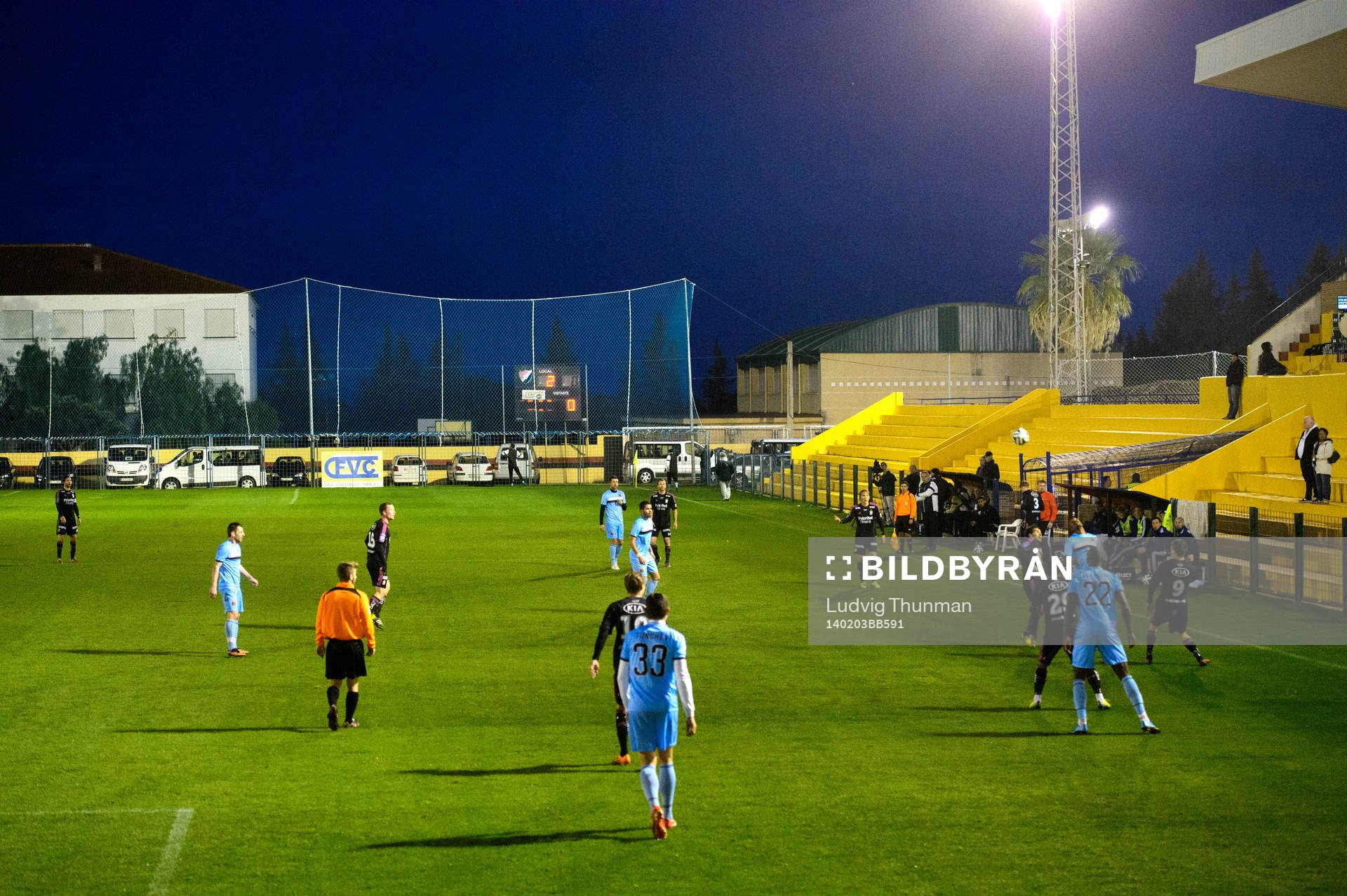 Översikt Estadio San Pedro där träningsmatchen mellan
