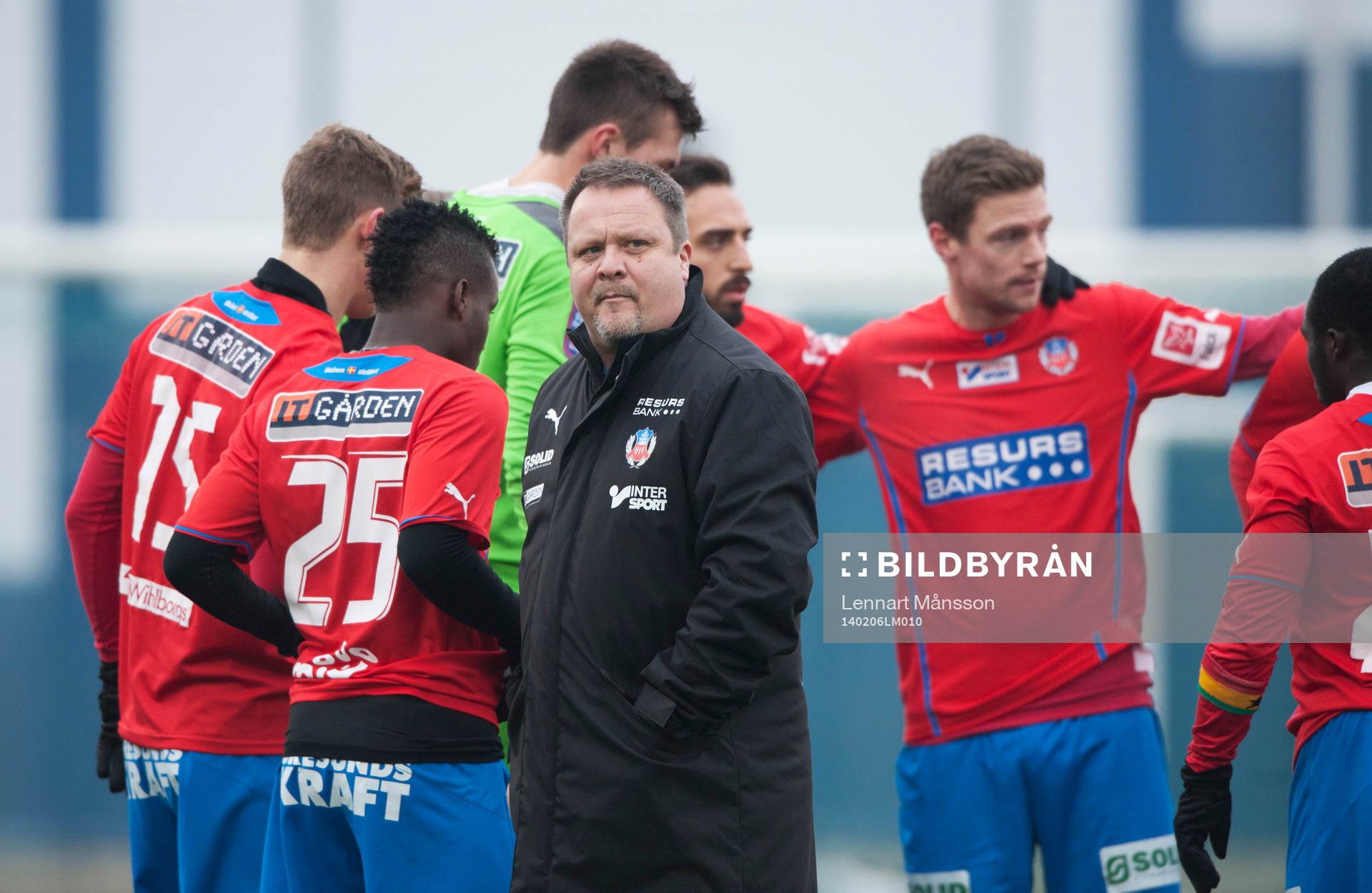 Helsingborgs tränare Roar Hansen i träningsmatchen mellan