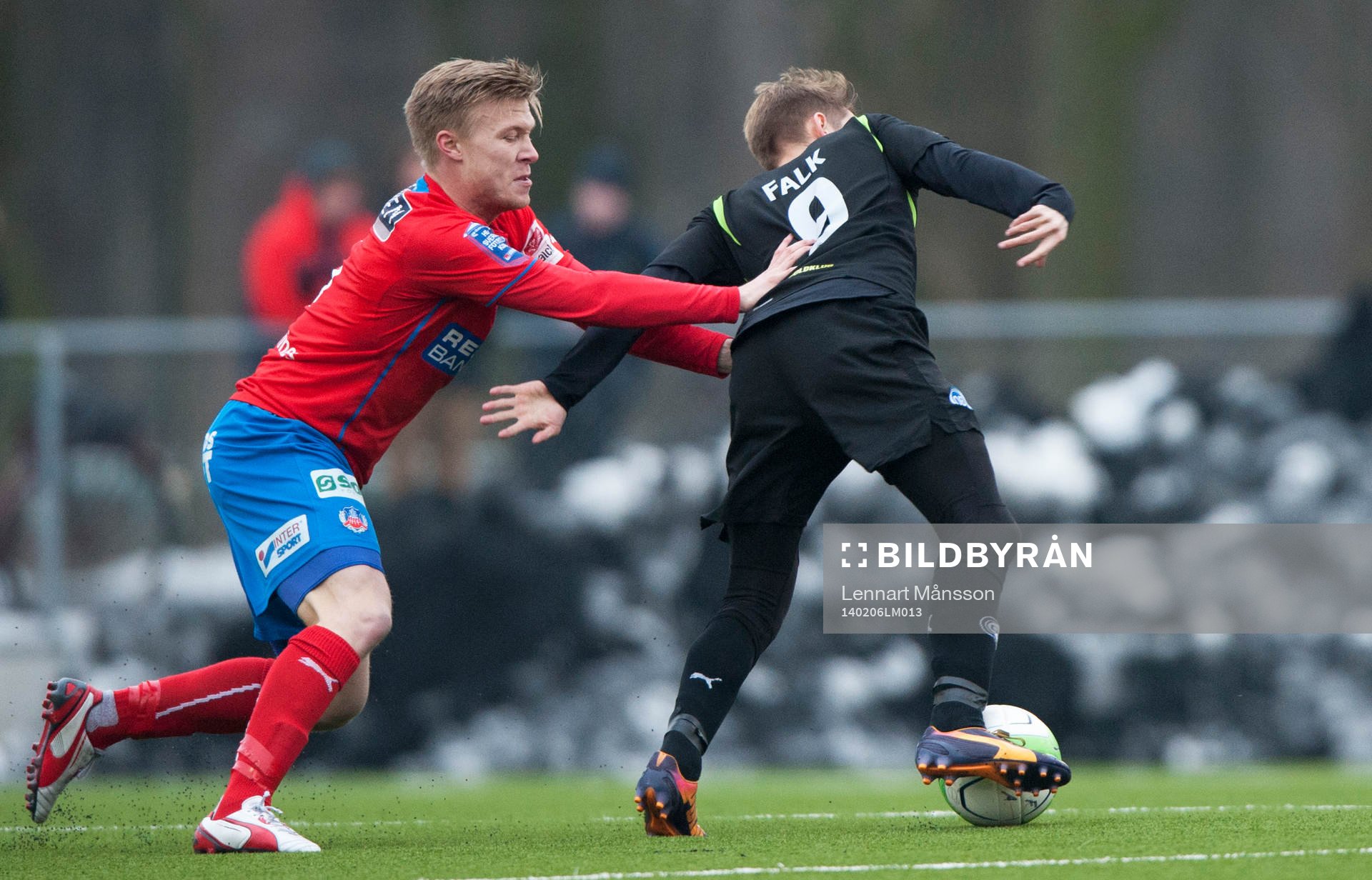 Helsingborgs Andreas Landgren i träningsmatchen mellan