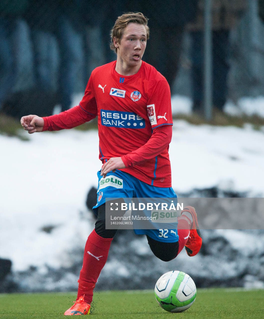 Helsingborgs Gustav Jarl i träningsmatchen mellan