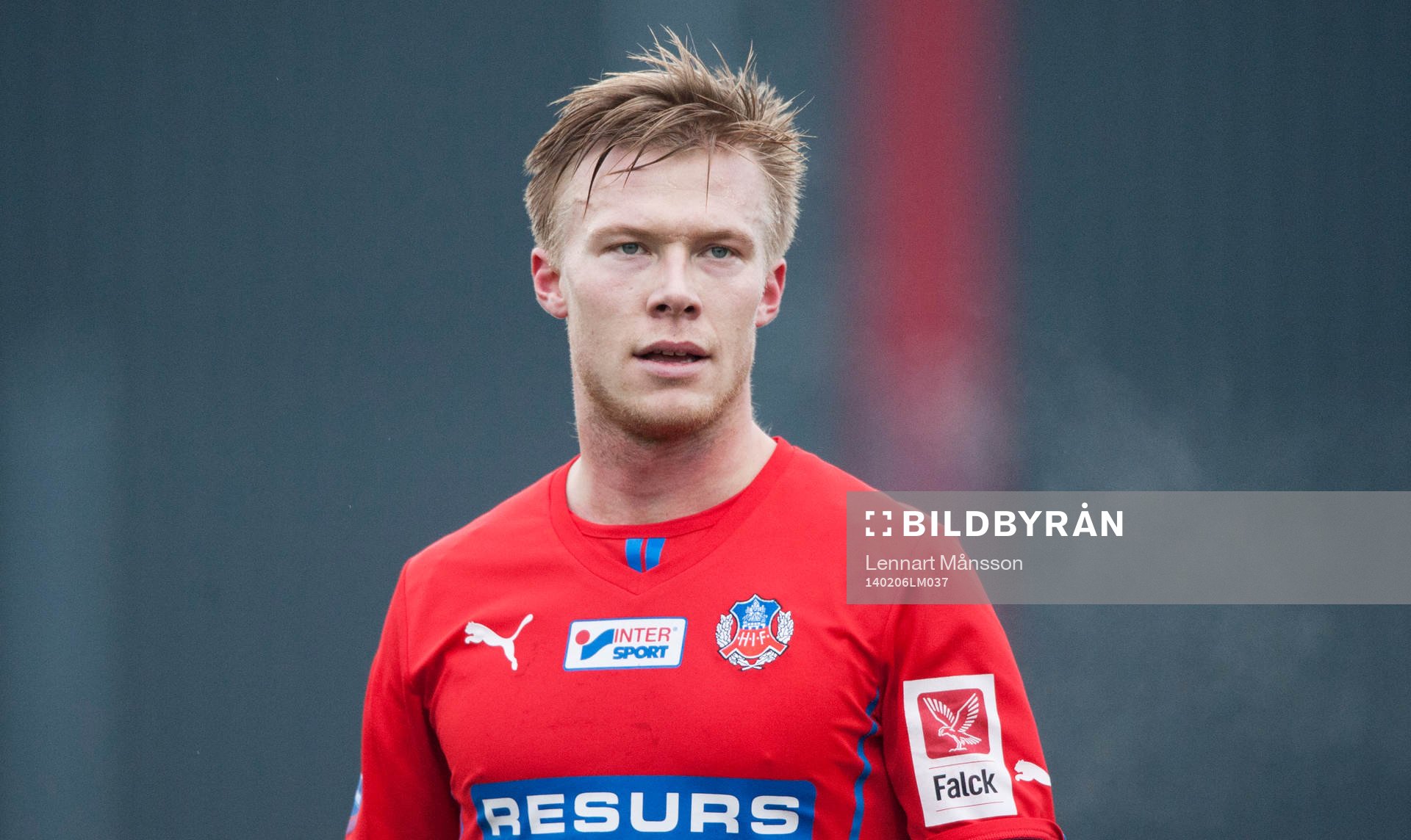 Helsingborgs Andreas Landgren i träningsmatchen mellan