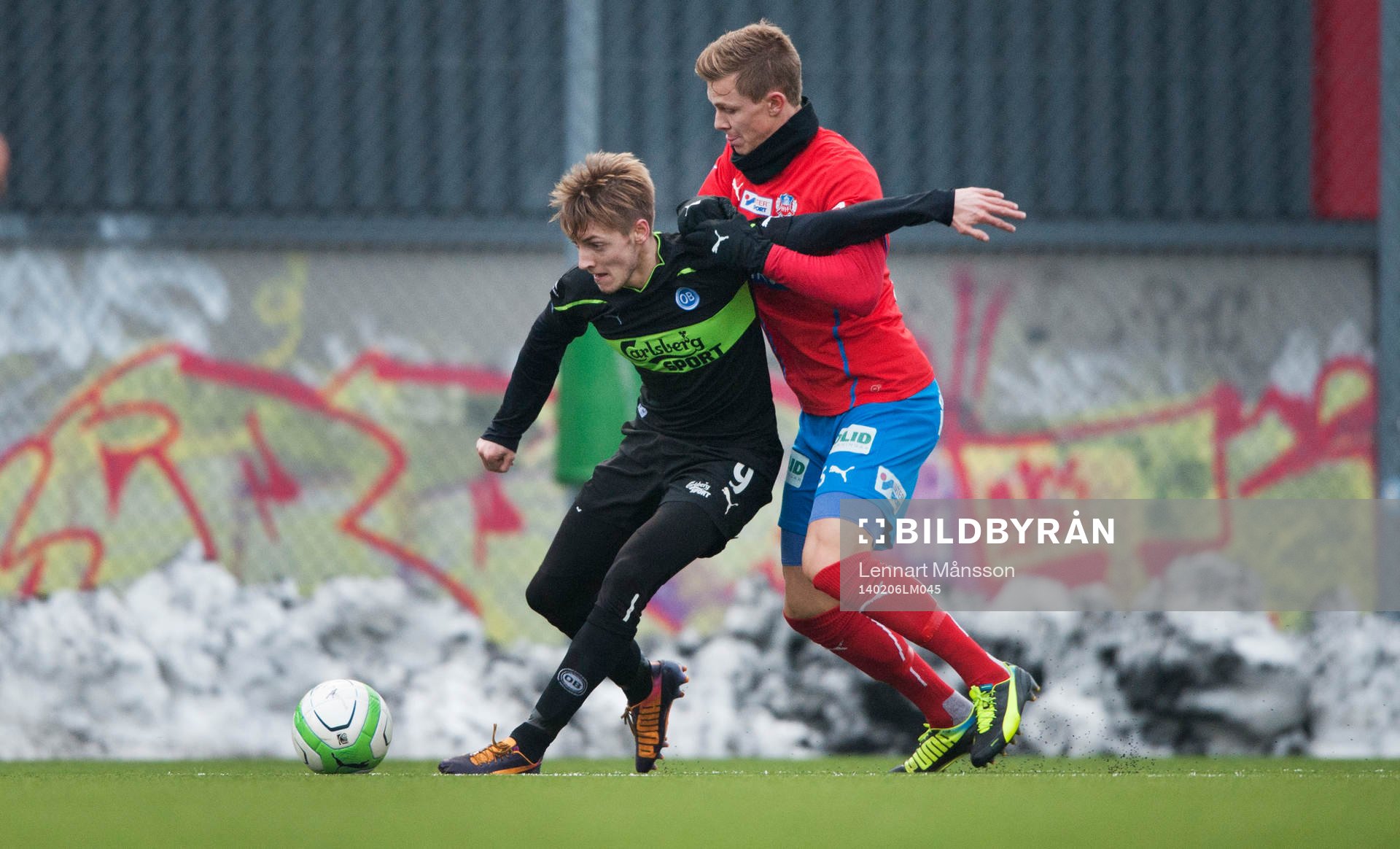 Helsingborgs Emil Krafth i träningsmatchen mellan