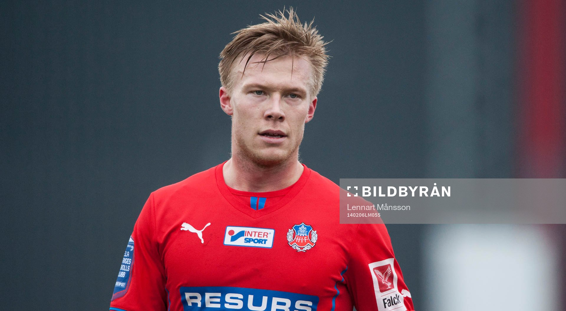 Helsingborgs Andreas Landgren i träningsmatchen mellan