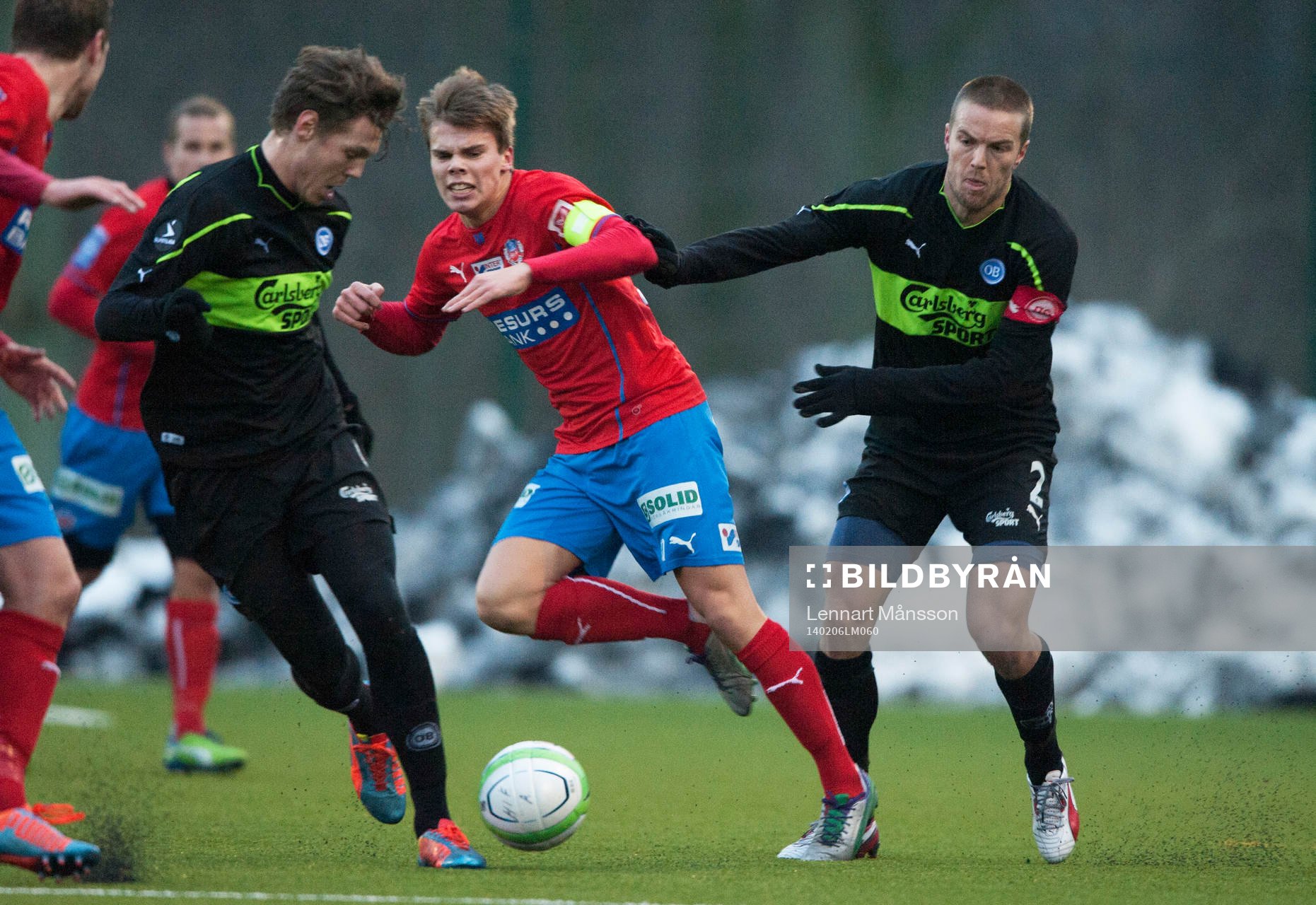 Helsingborgs Elias Andersson i träningsmatchen mellan