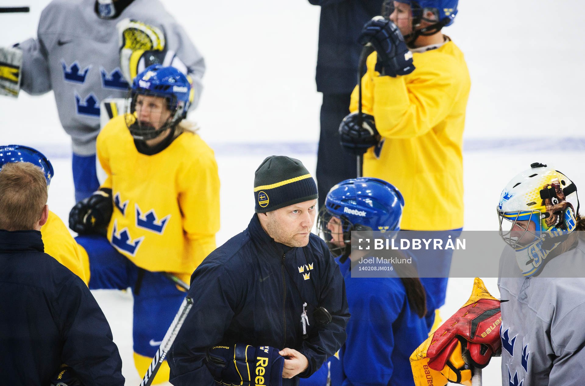 Förbundskapten Niclas Högberg på Damkronornas träning