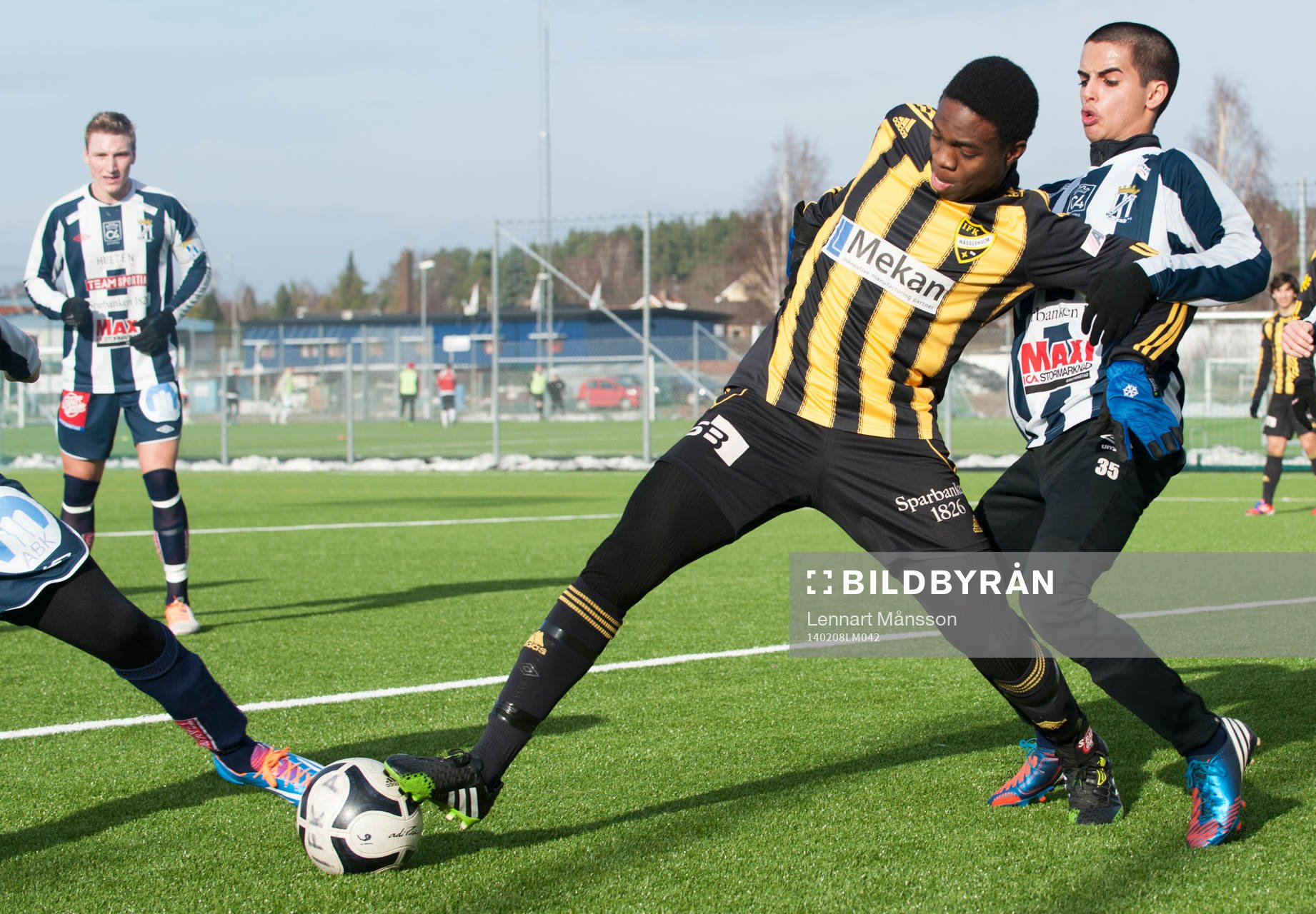 Hässleholms Edem Hetcheli i träningsmatchen i fotboll