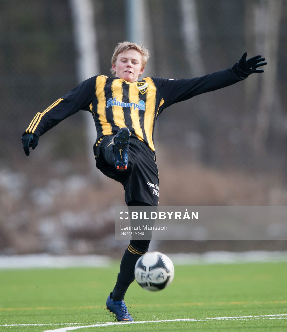 Hässleholms Philip Bengtsson i träningsmatchen i fotboll