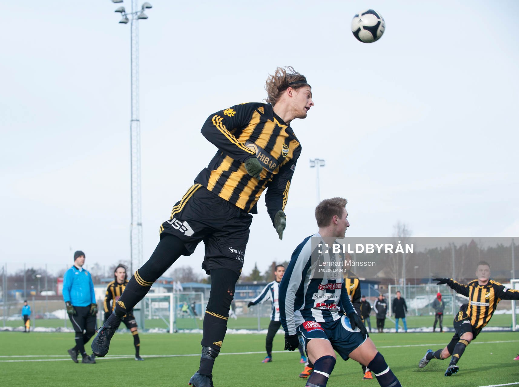 Hässleholms Linus Karlsson i träningsmatchen i fotboll