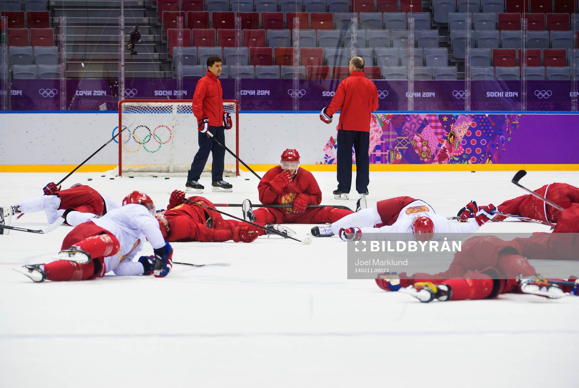 Pavel Datsyuk, i mitten, på Rysslands ishockeylandslags