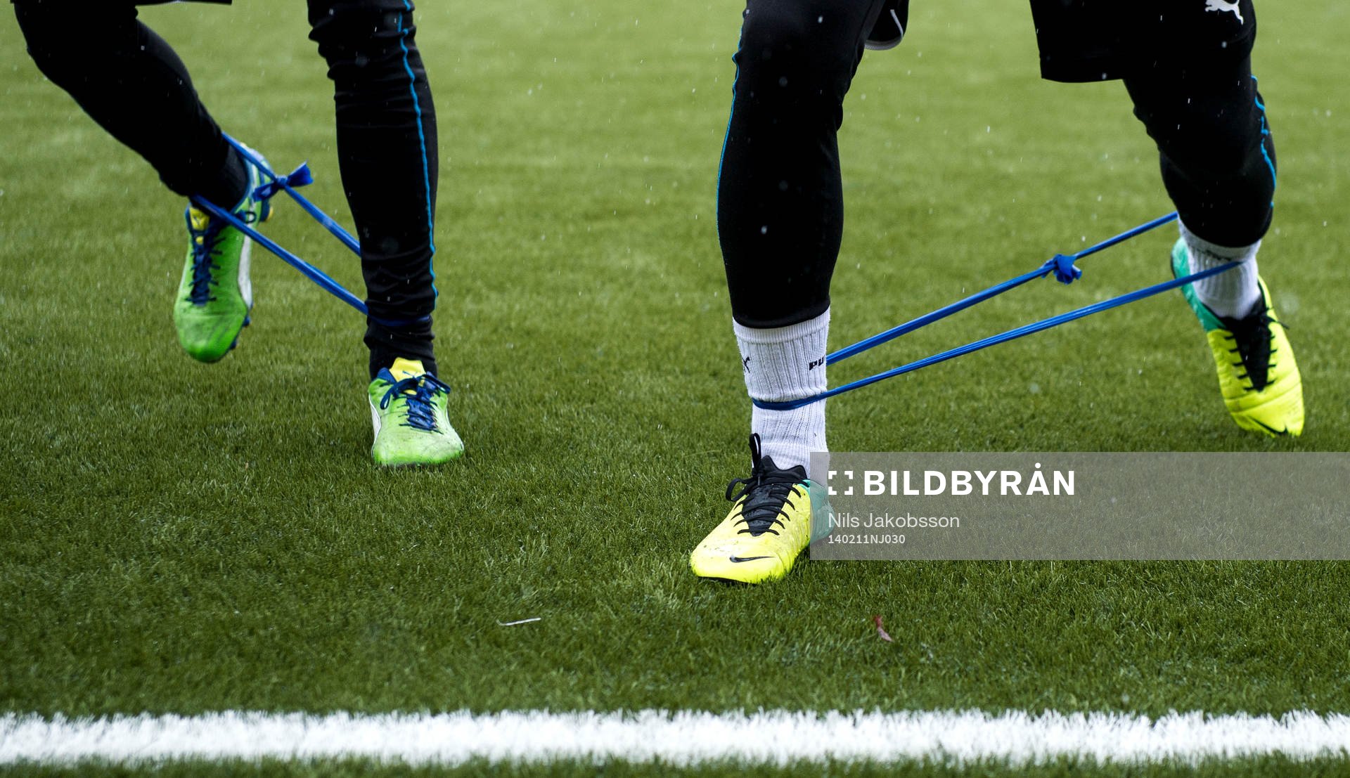 Speciella gummiband används när Malmö FF tränar