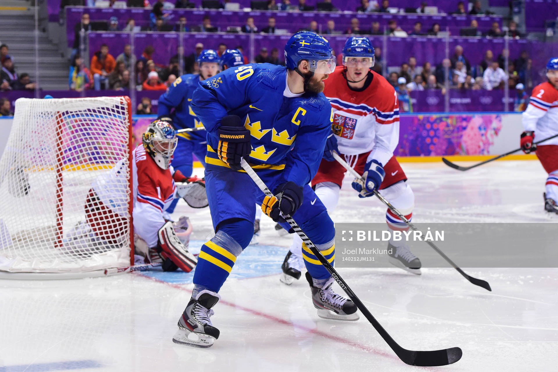 Sveriges Henrik Zetterberg i ishockeymatchen mellan