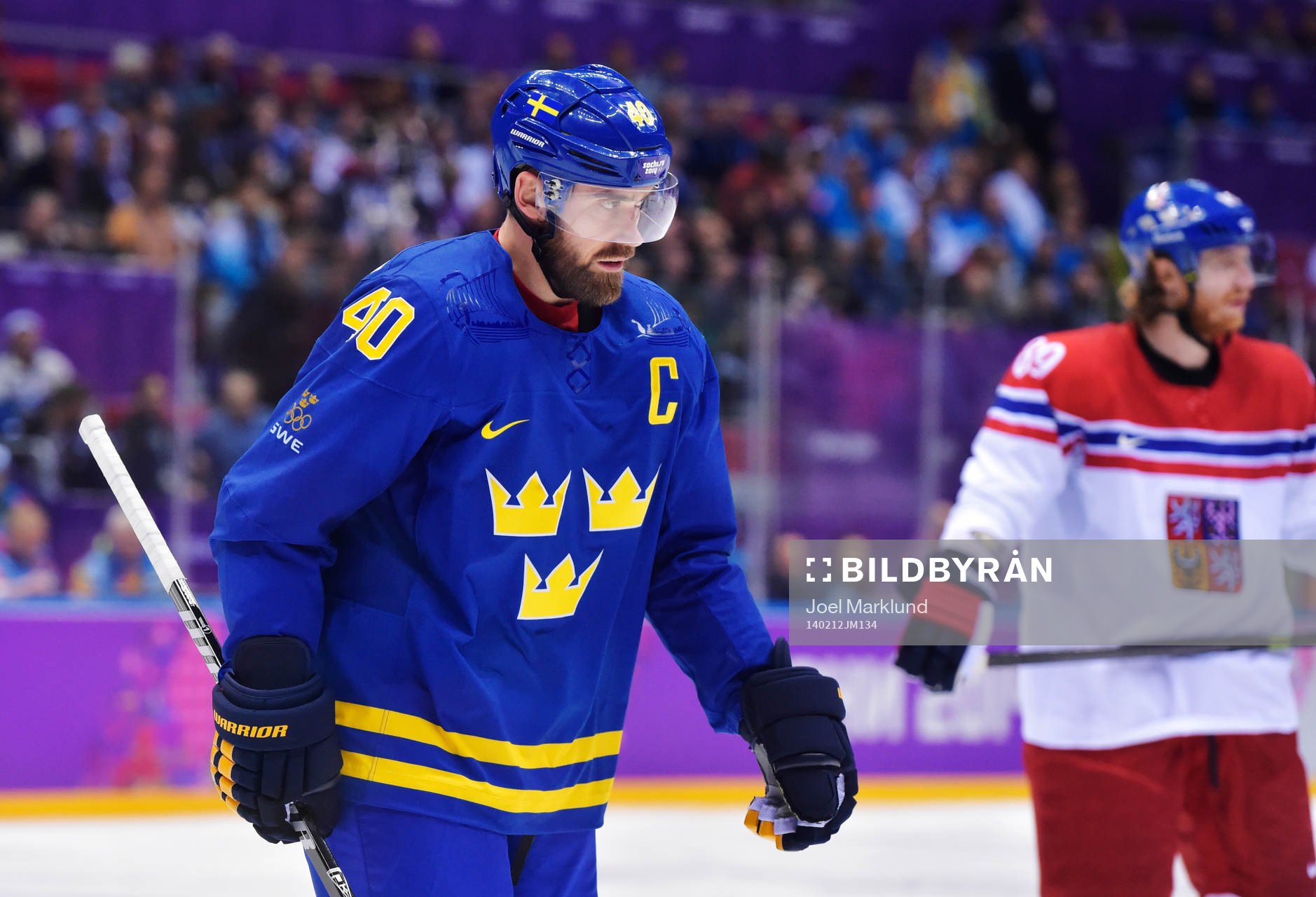 Sveriges Henrik Zetterberg i ishockeymatchen mellan