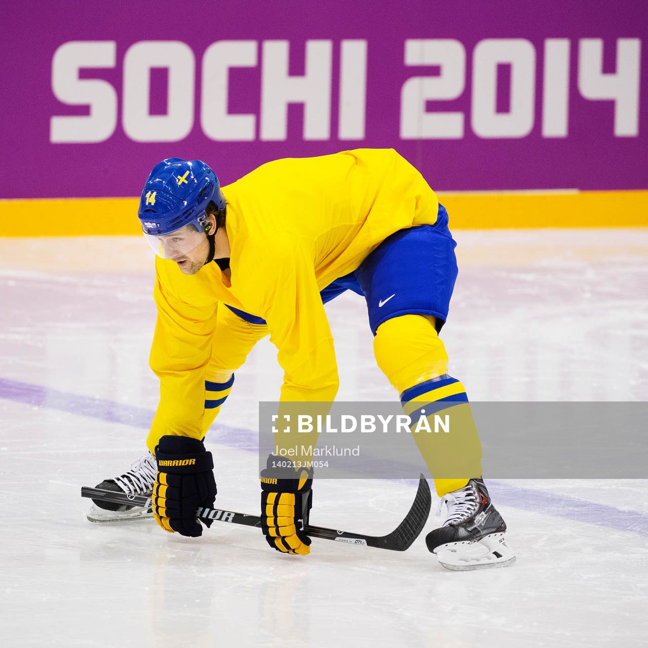 Patrik Berglund på Sveriges ishockeylandslags träning