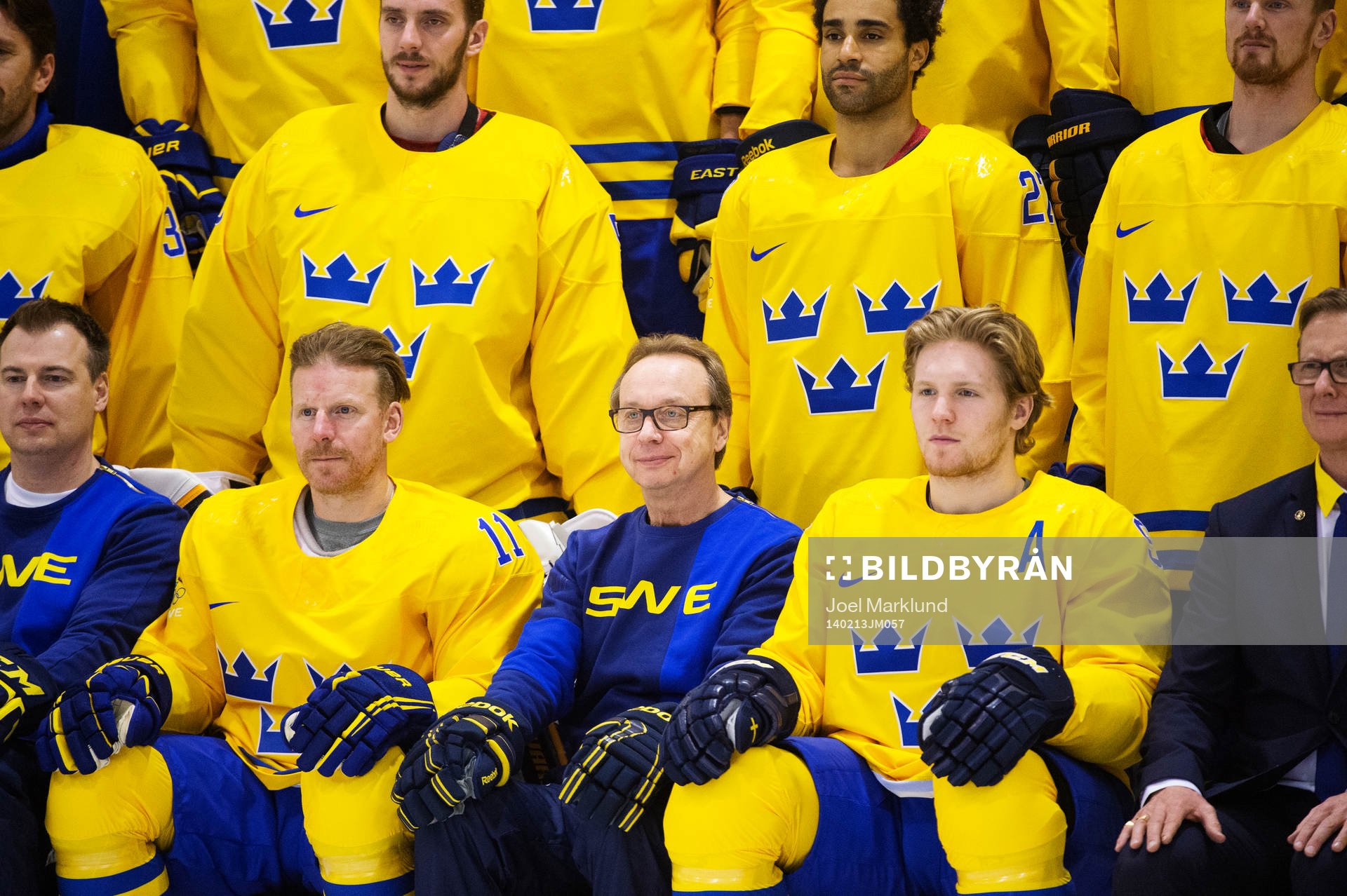 Daniel Alfredsson, förbundskapten Pär Mårts och Gabriel