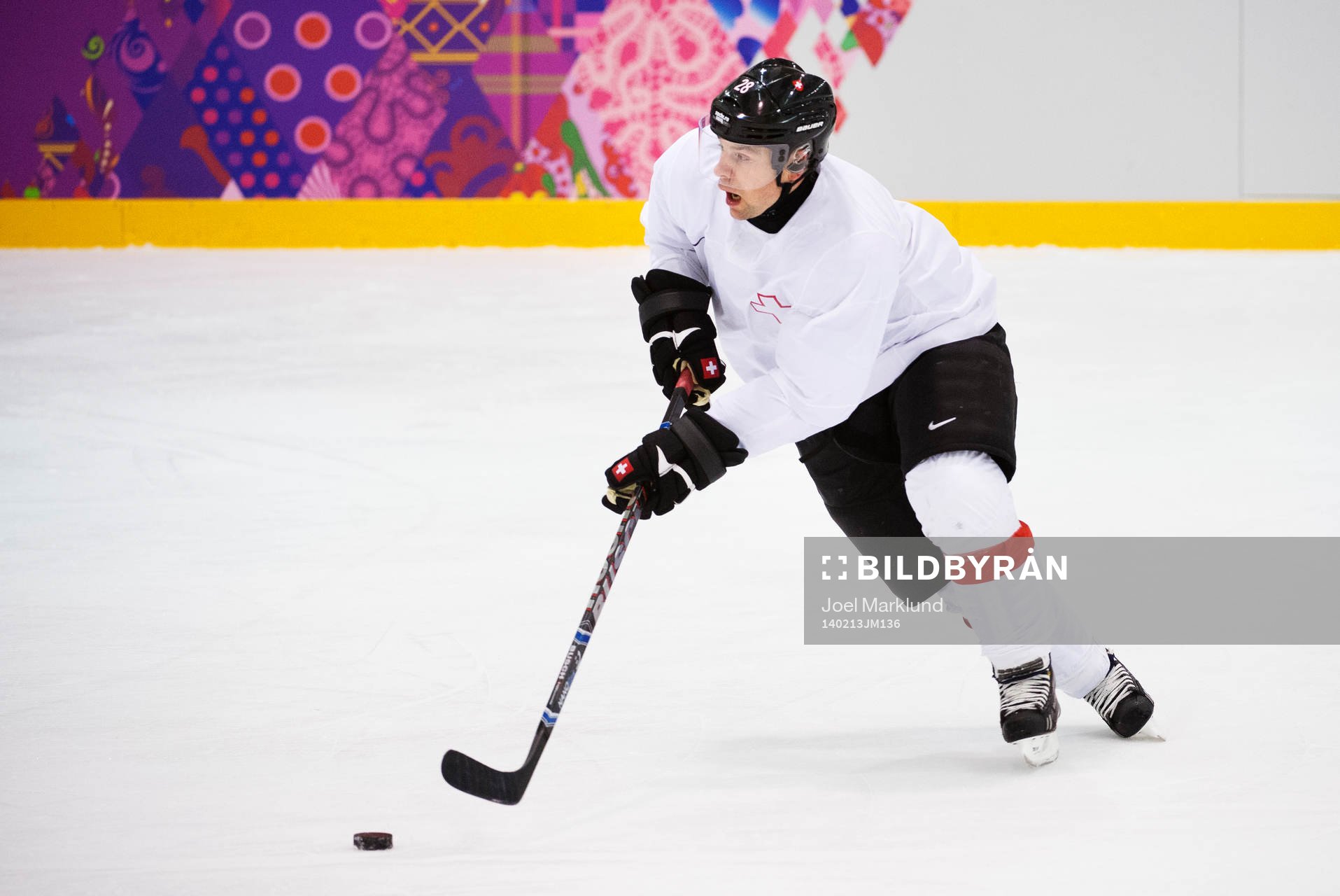 Martin Plüss på Schweiz ishockeylandslags träning