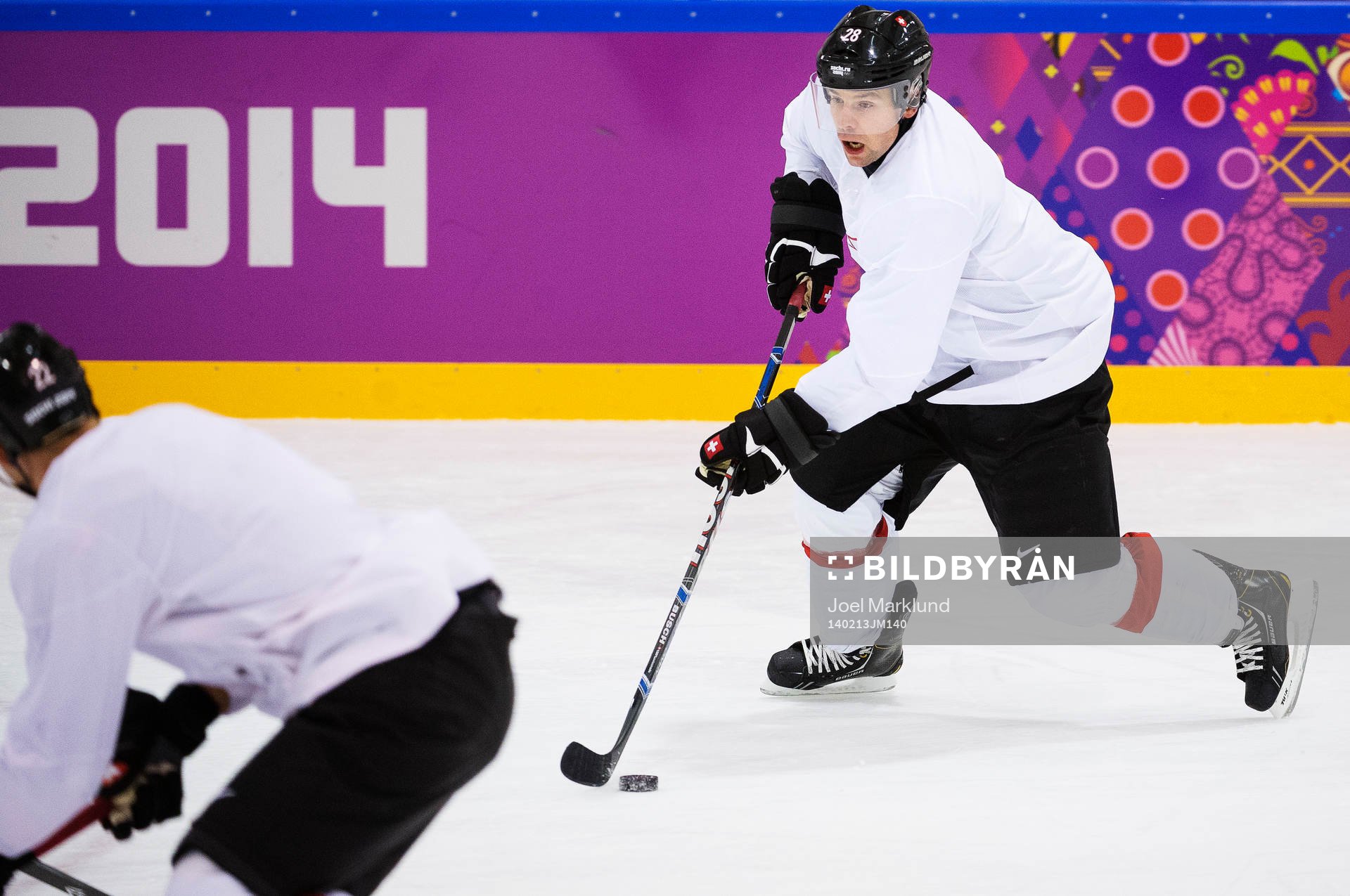 Martin Plüss på Schweiz ishockeylandslags träning