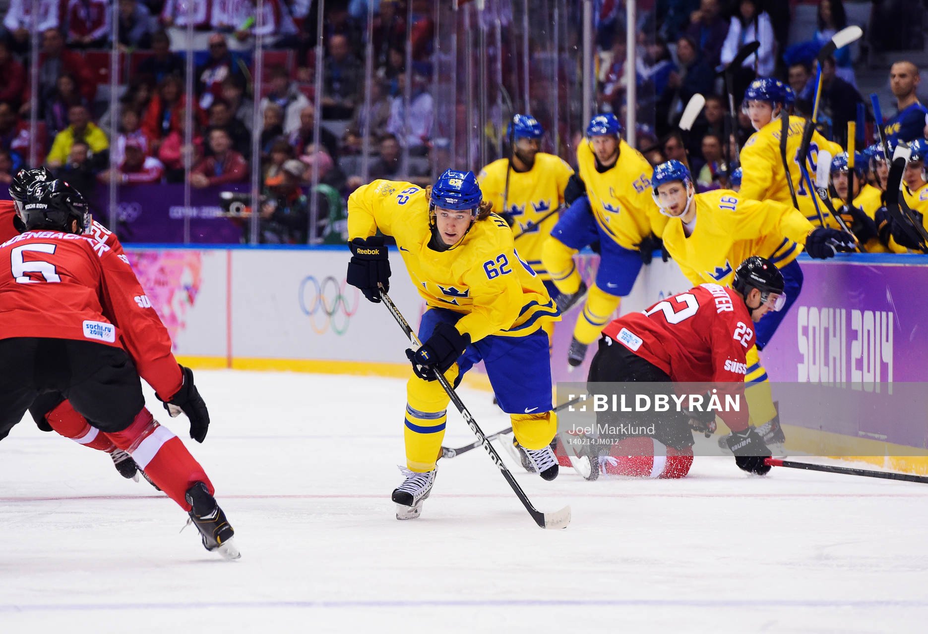 Sveriges Carl Hagelin i ishockeymatchen mellan Sverige och