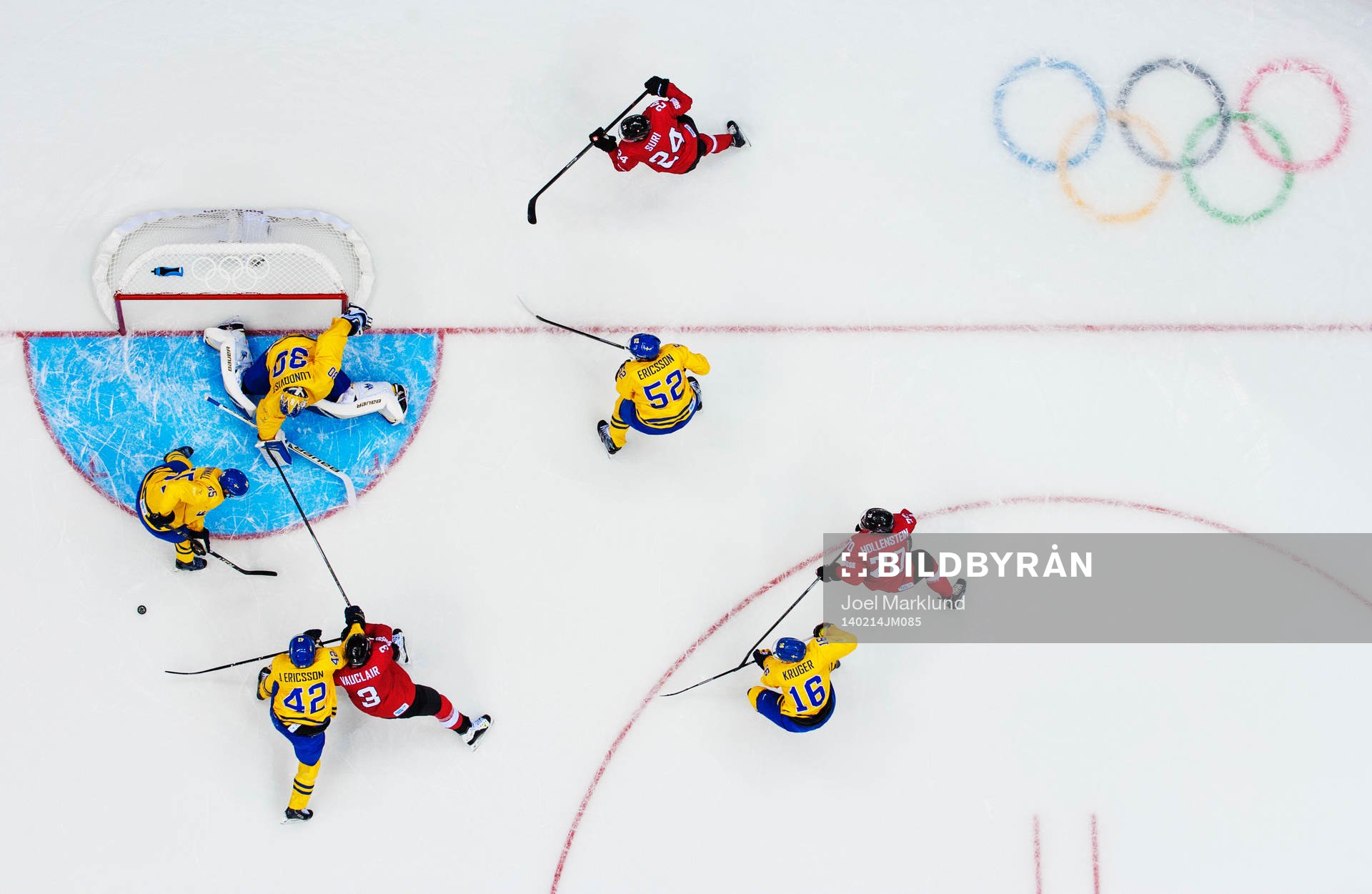 Sveriges Erik Karlsson, målvakt Henrik Lundqvist, Jimmie