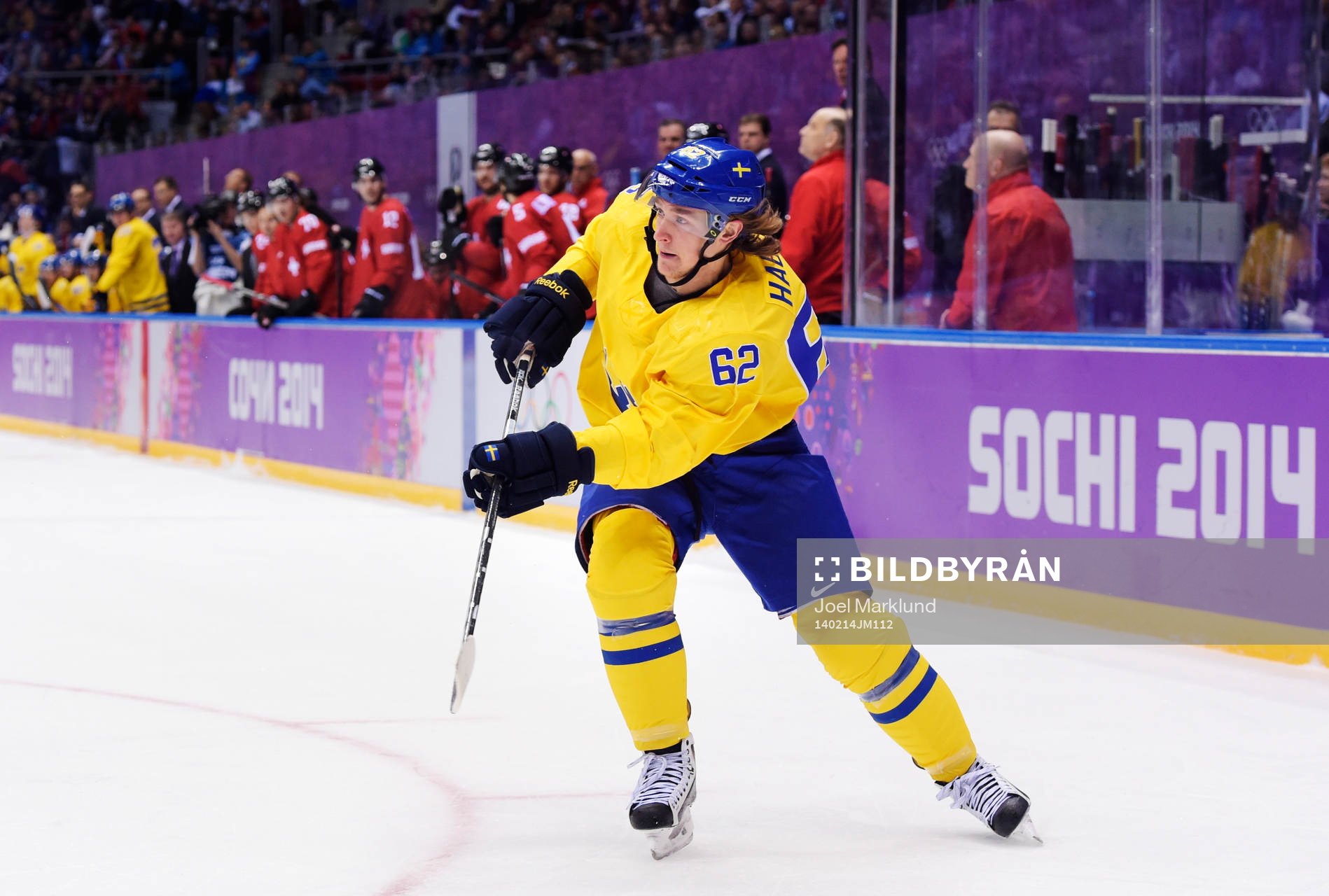 Sveriges Carl Hagelin i ishockeymatchen mellan Sverige och