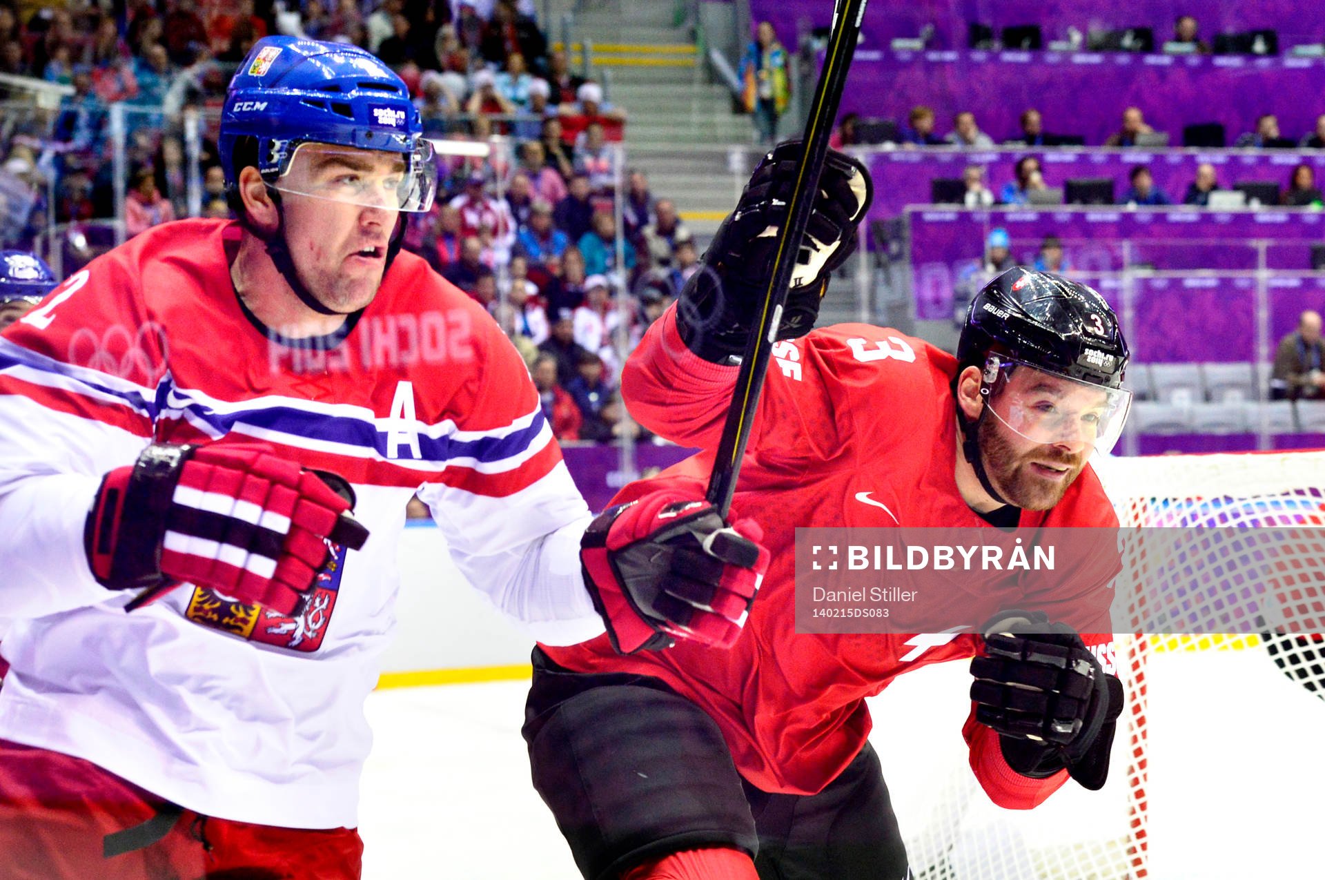 Schweiz Julien Vauclair och Tjeckiens Marek Zidlicky jagar